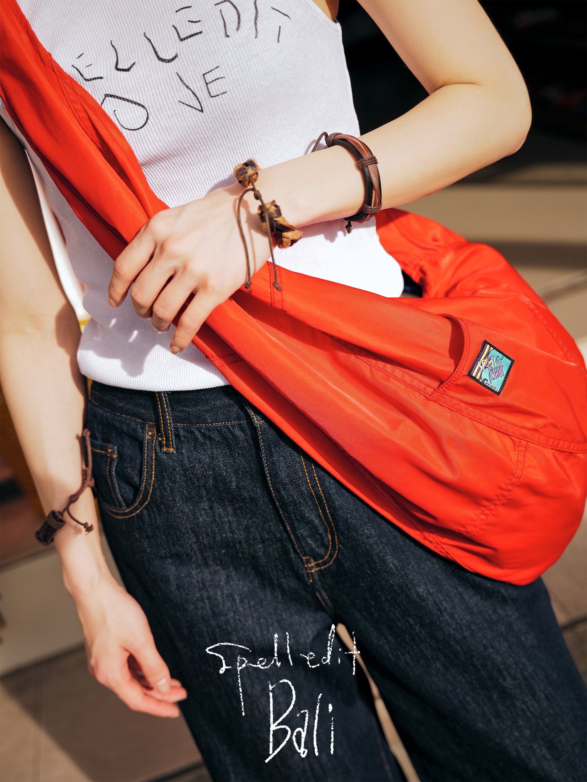 PANELLED NYLON BAG