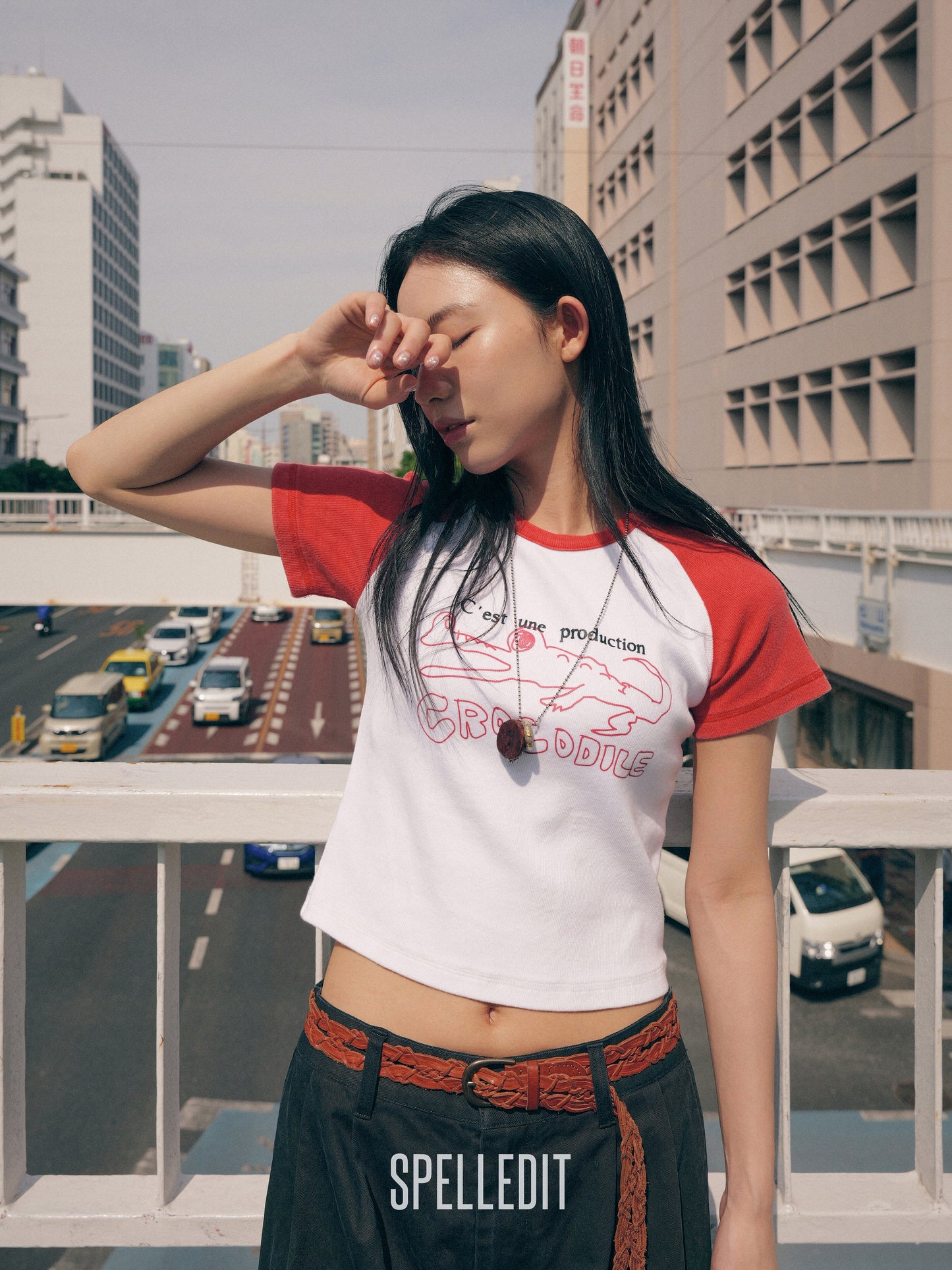CROCODILE RAGLAN SLIM T-SHIRT