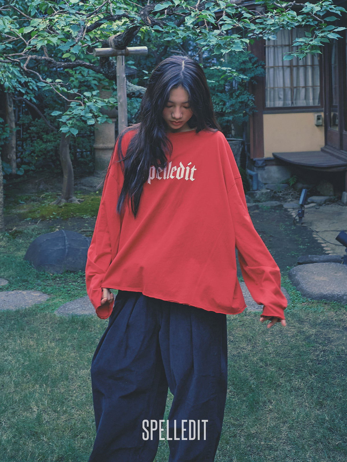 SPELL logo loose fit long sleeves tee