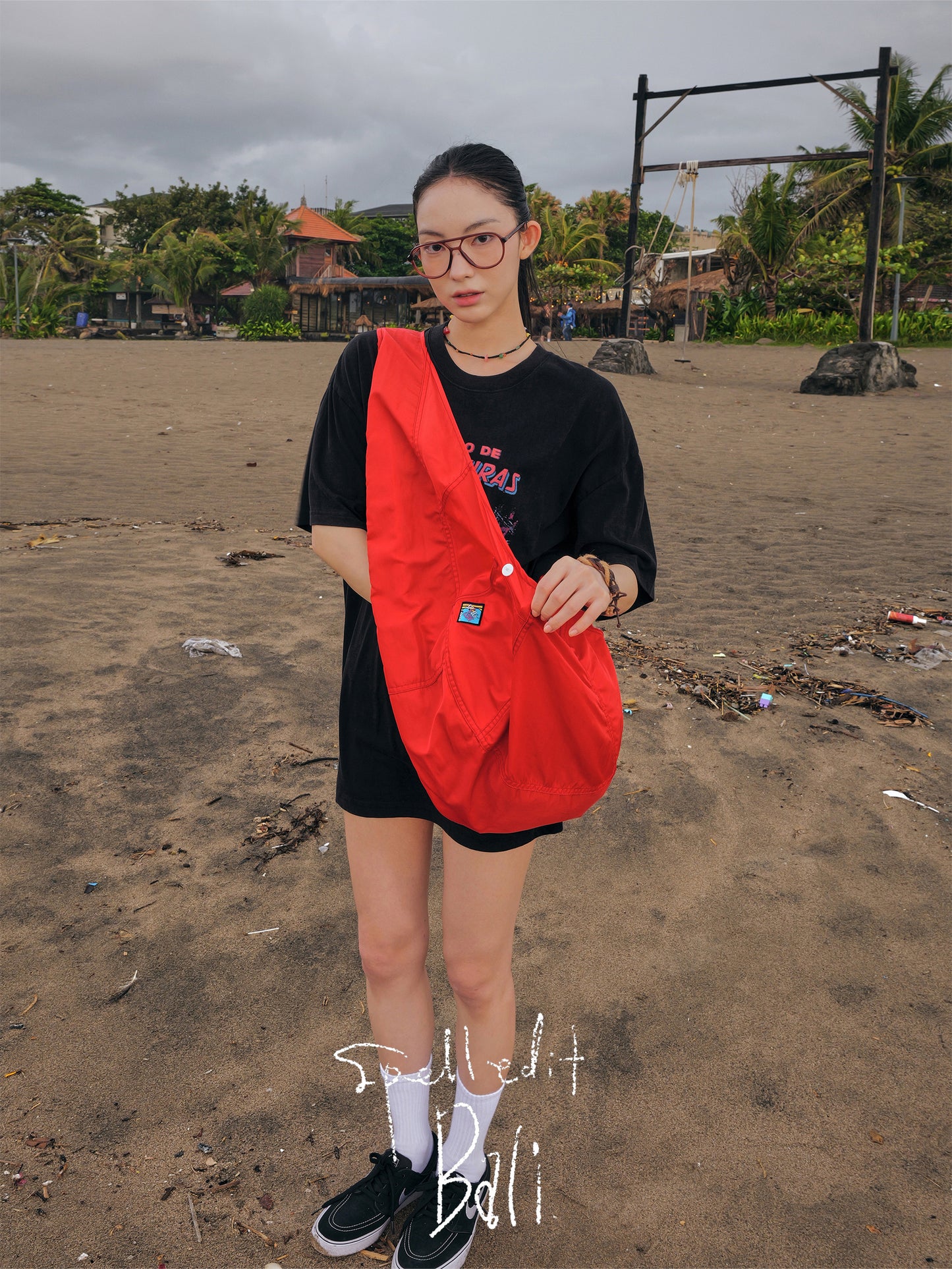 PANELLED NYLON BAG