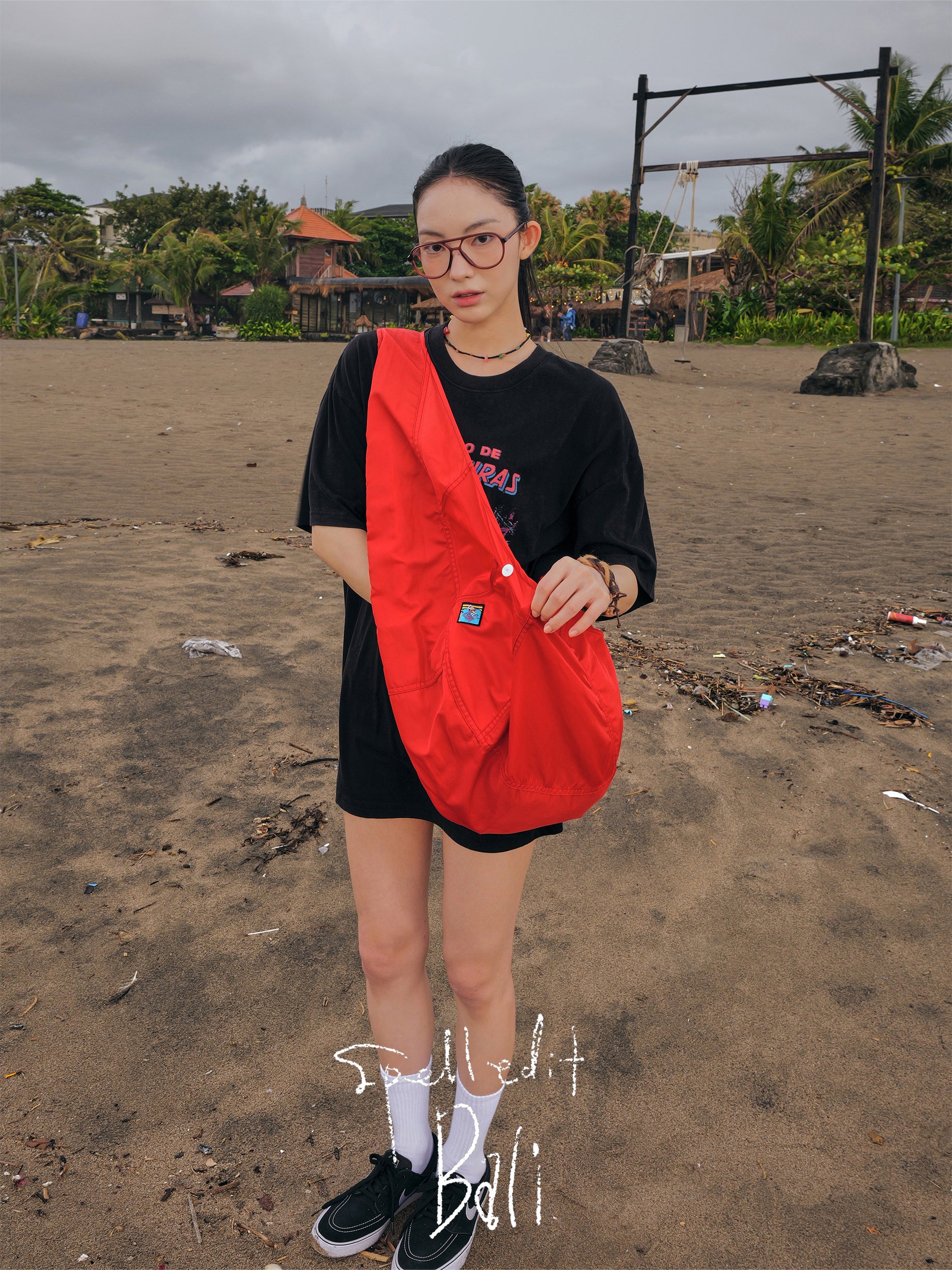 PANELLED NYLON BAG