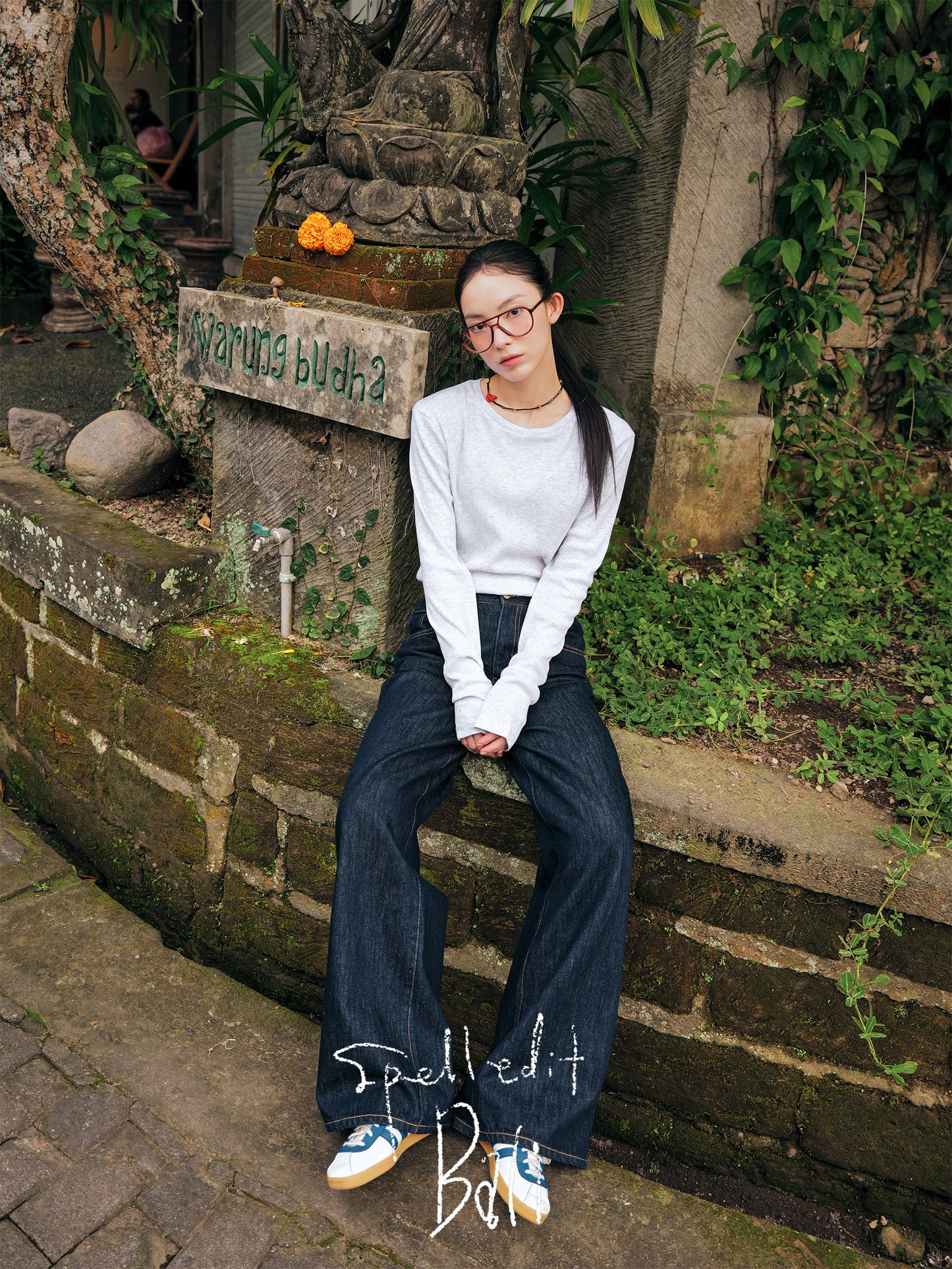 RIBBED CREW NECK LONG SLEEVE T-SHIRT