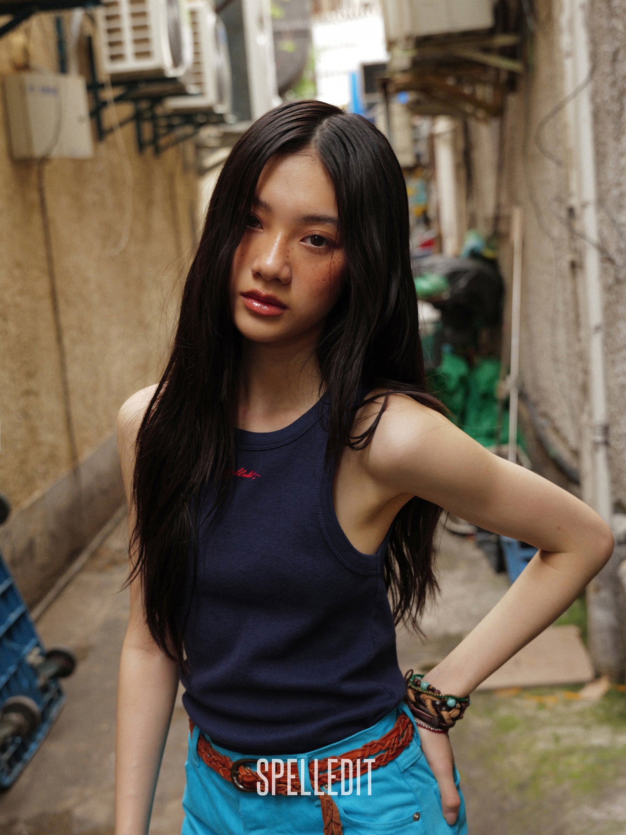 [6/22 PRE]BASIC LOGO RIBBED SLEEVELESS