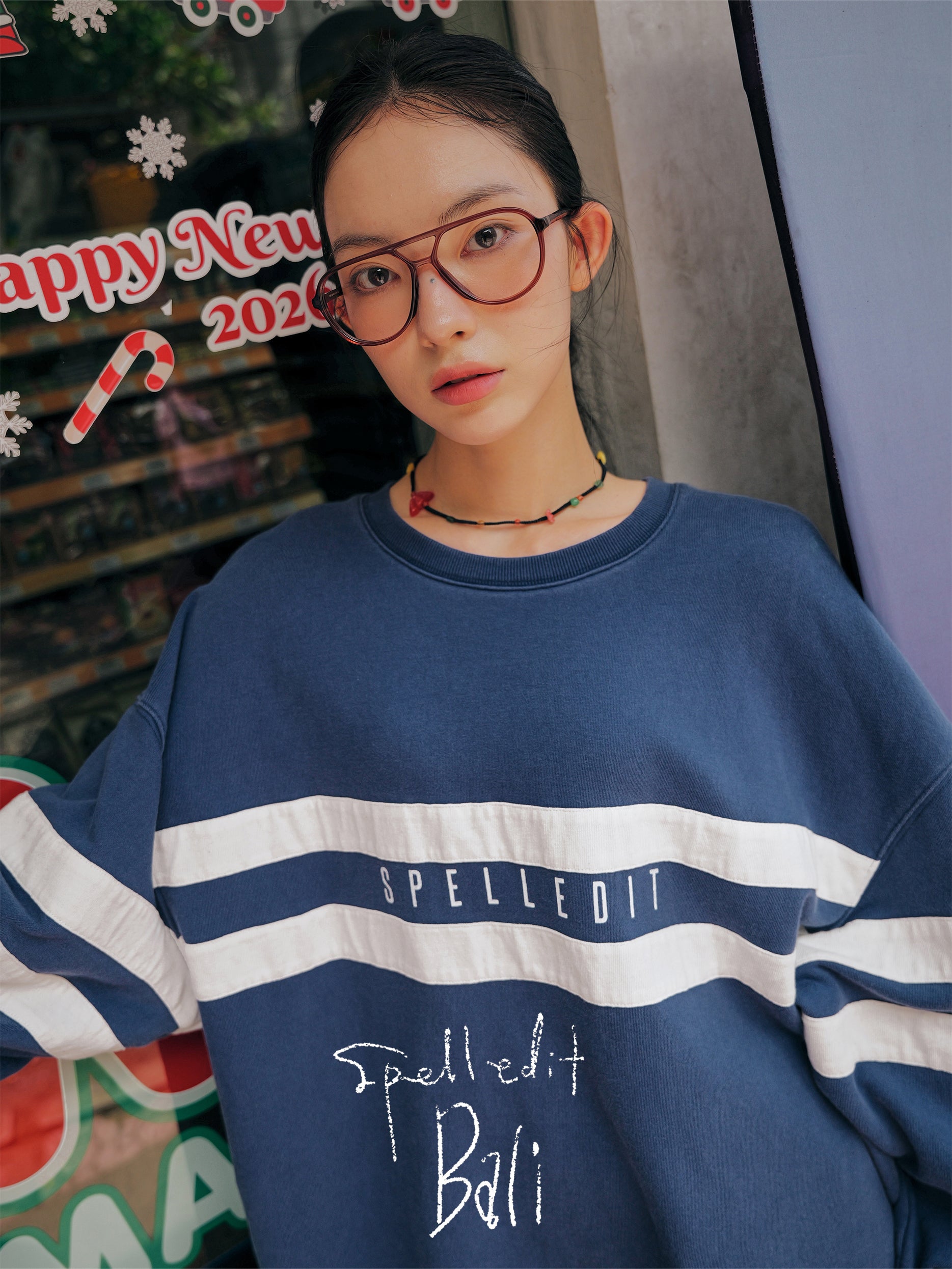 DOUBLE STRIPE SWEATSHIRT DRESS
