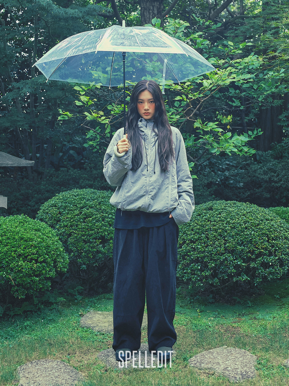 Stripe contrasted corduroy pants