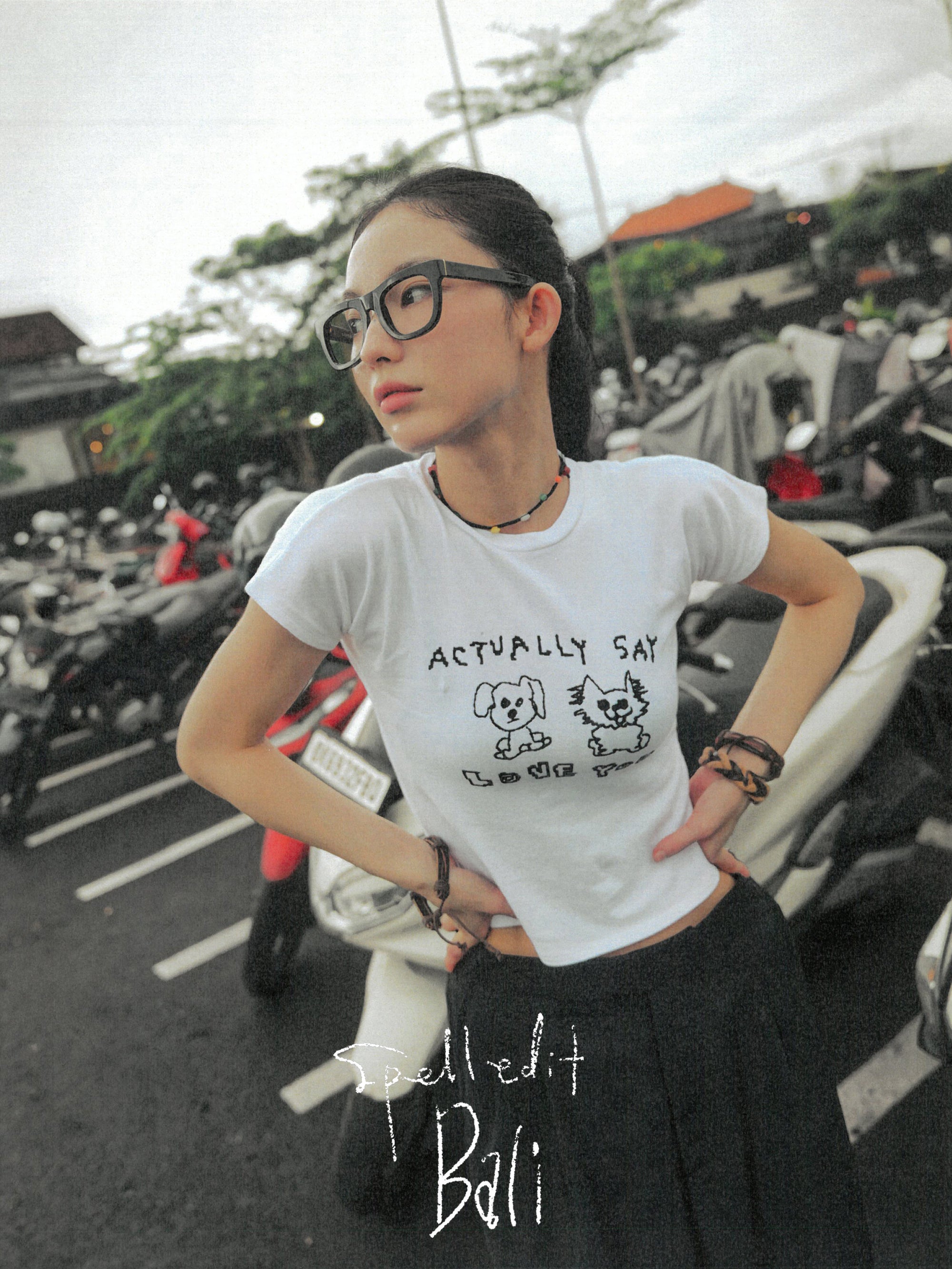 CUTE PET GRAPHIC CROP T-SHIRT