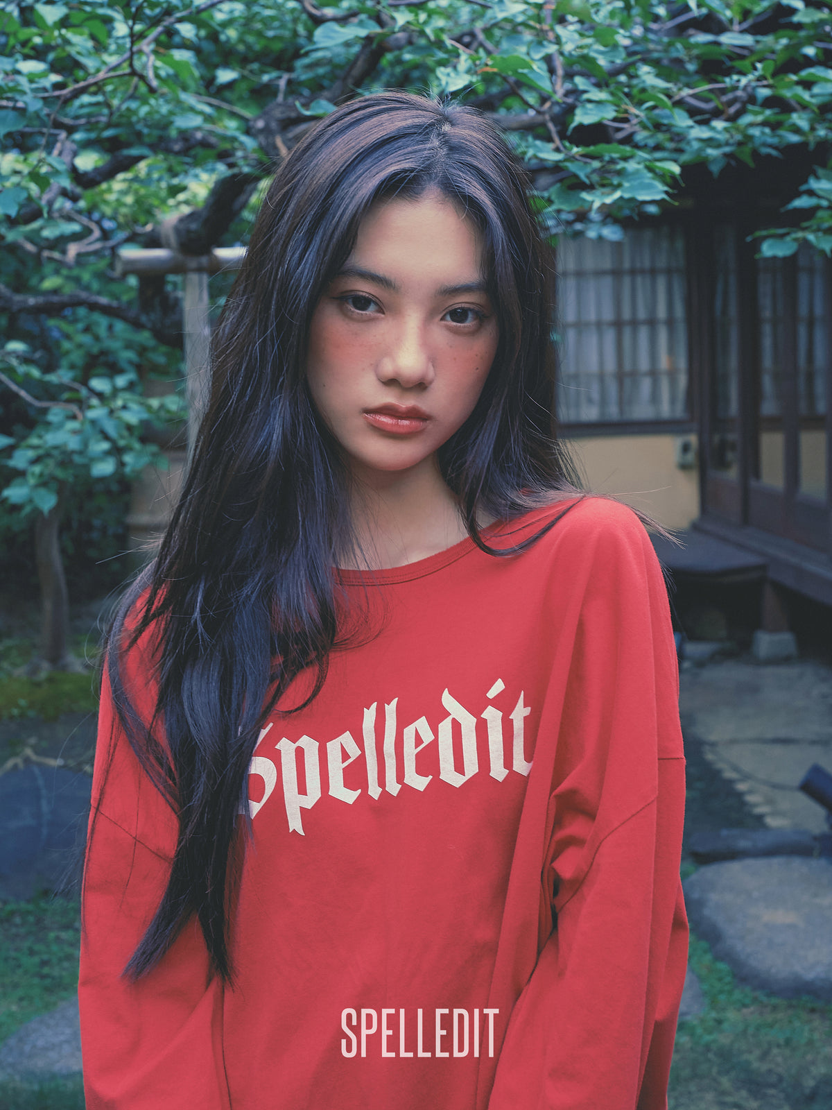 SPELL logo loose fit long sleeves tee