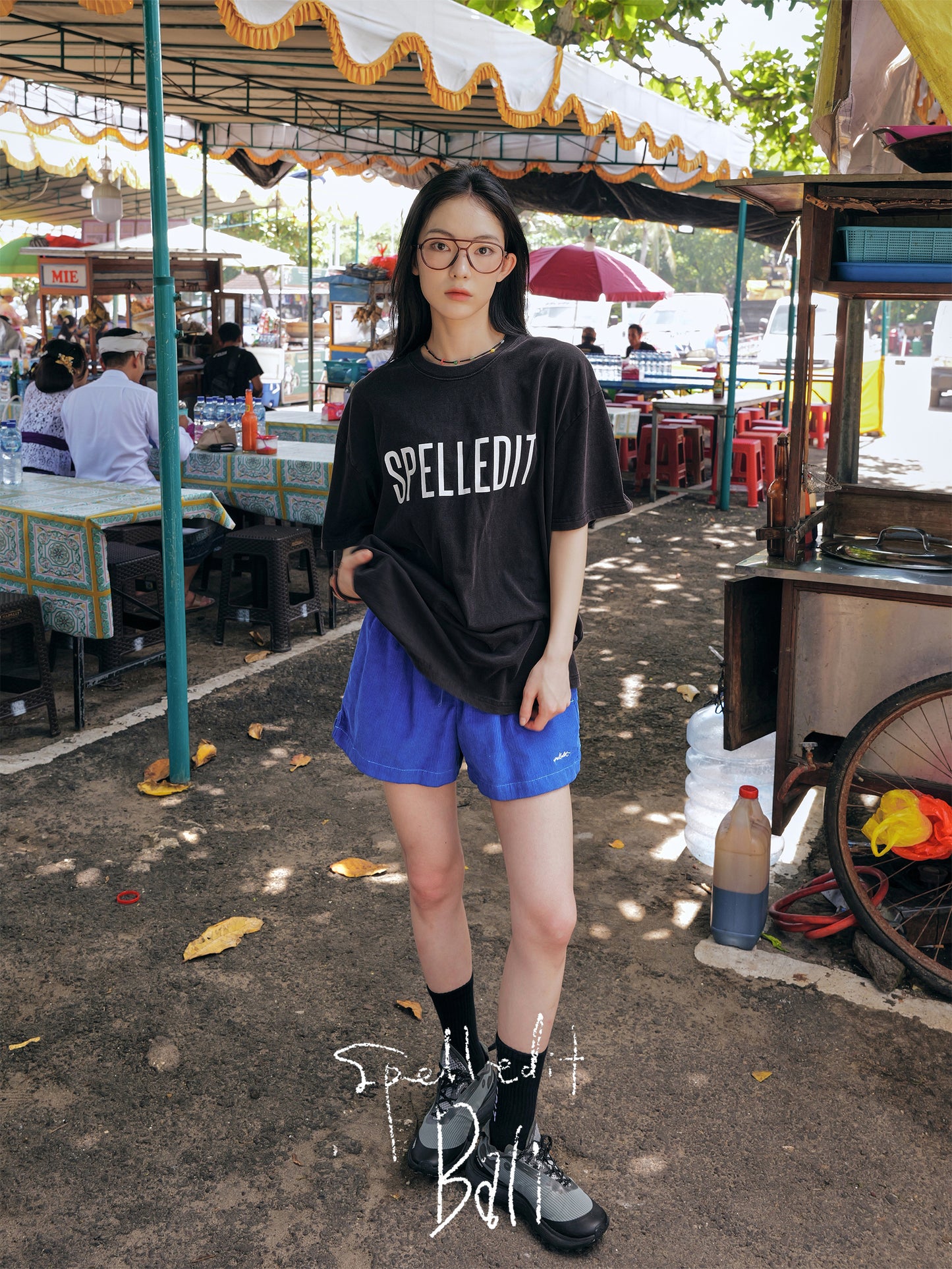 CORDUROY ELASTIC WAIST SHORTS