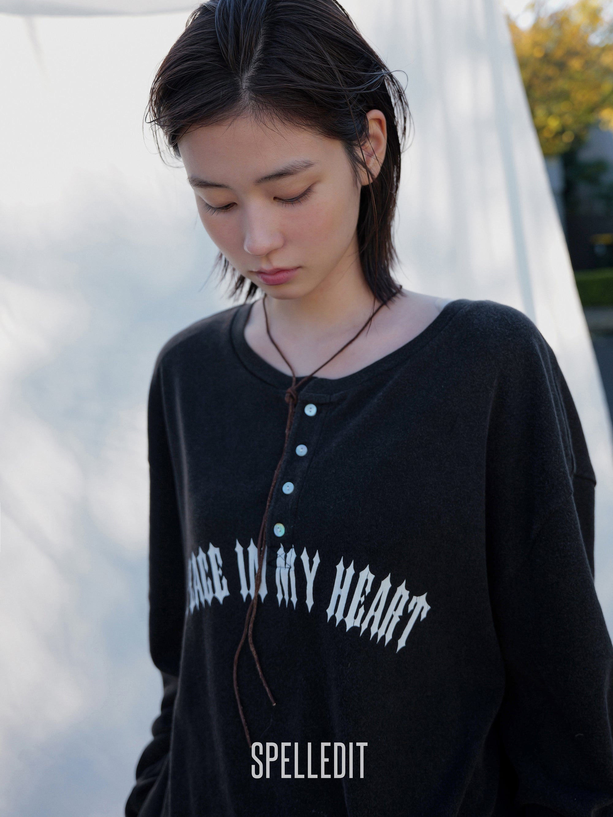 [9/7 PRE]LOOSE FIT HENLEY LONG SLEEVE T-SHIRT
