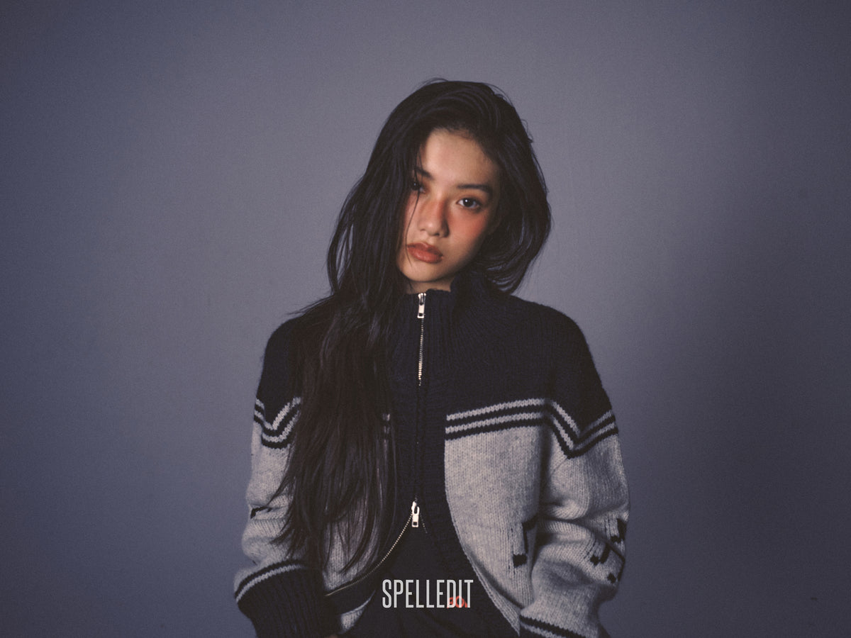 MUSICAL NOTE KNIT ZIP-UP
