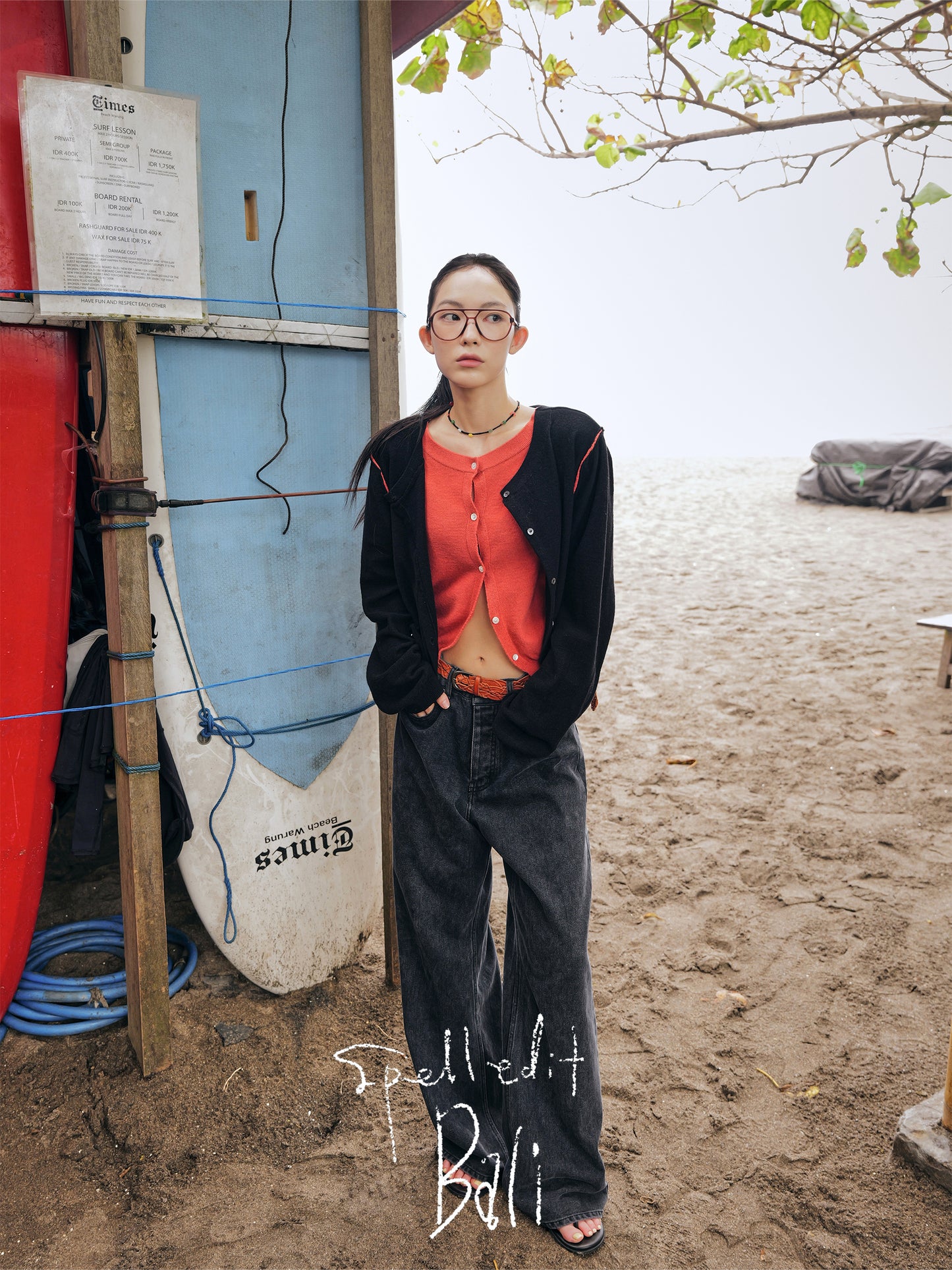 COLOR-BLOCK LAYERED CARDIGAN