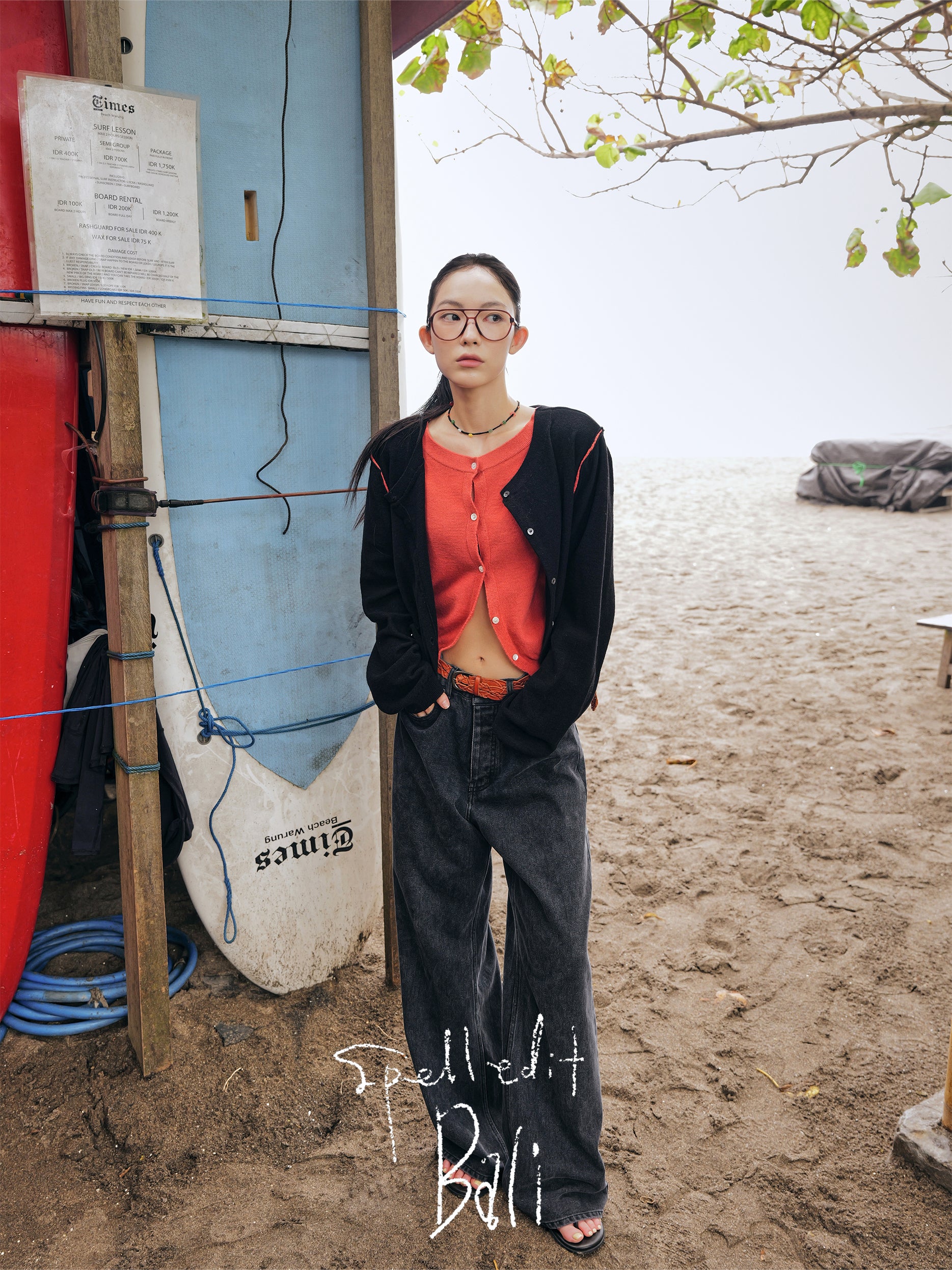 COLOR-BLOCK LAYERED CARDIGAN