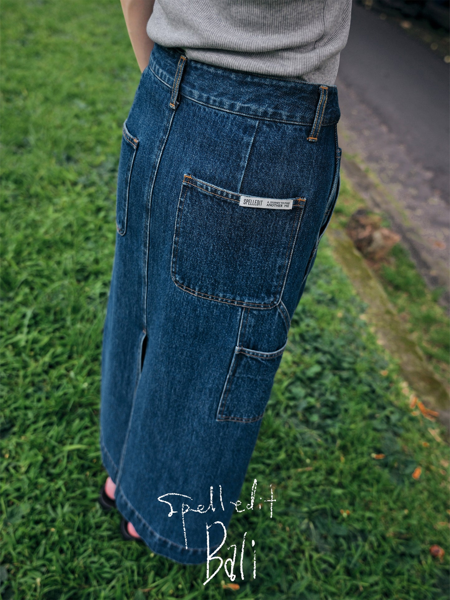DENIM CARPENTER LONG SKIRT