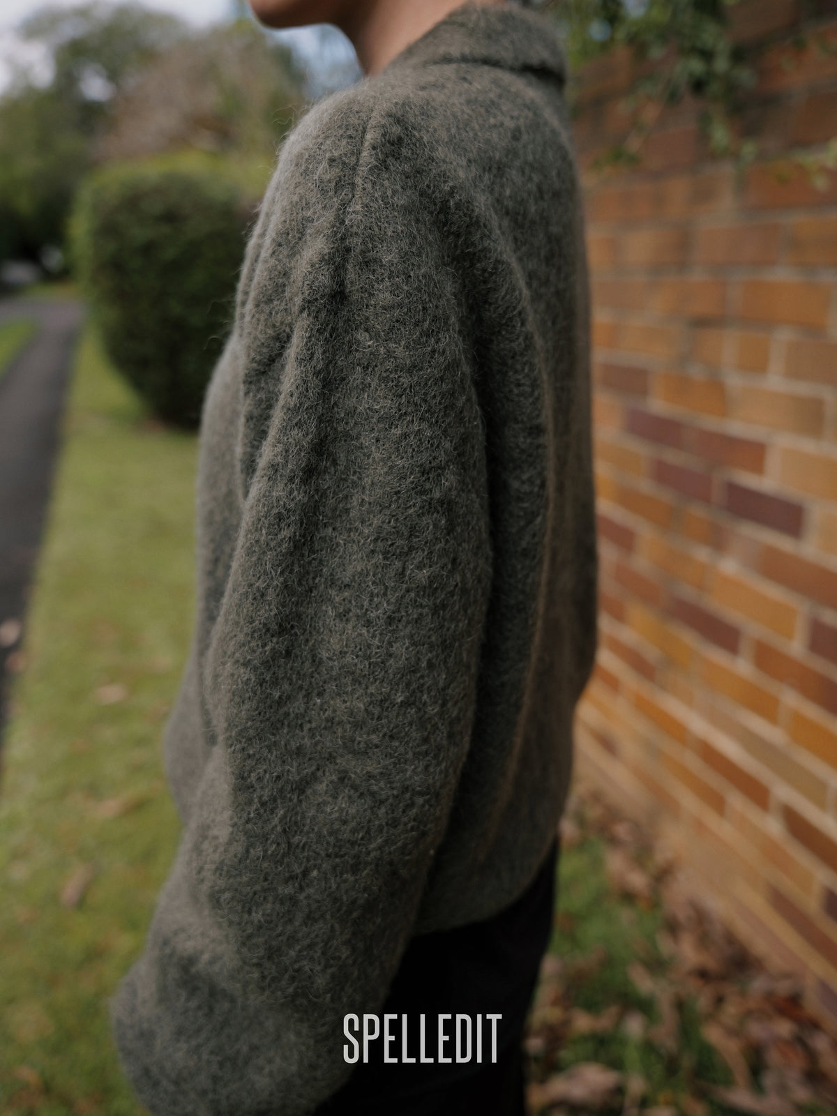Mohair collared cardigan