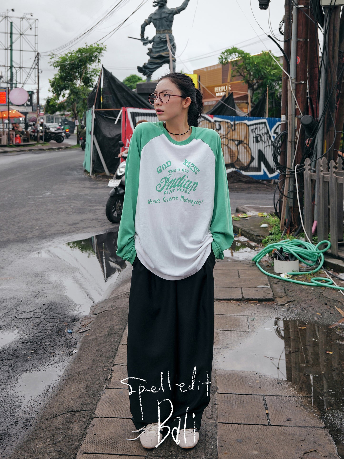 INDIAN RAGLAN LONG SLEEVE T-SHIRT