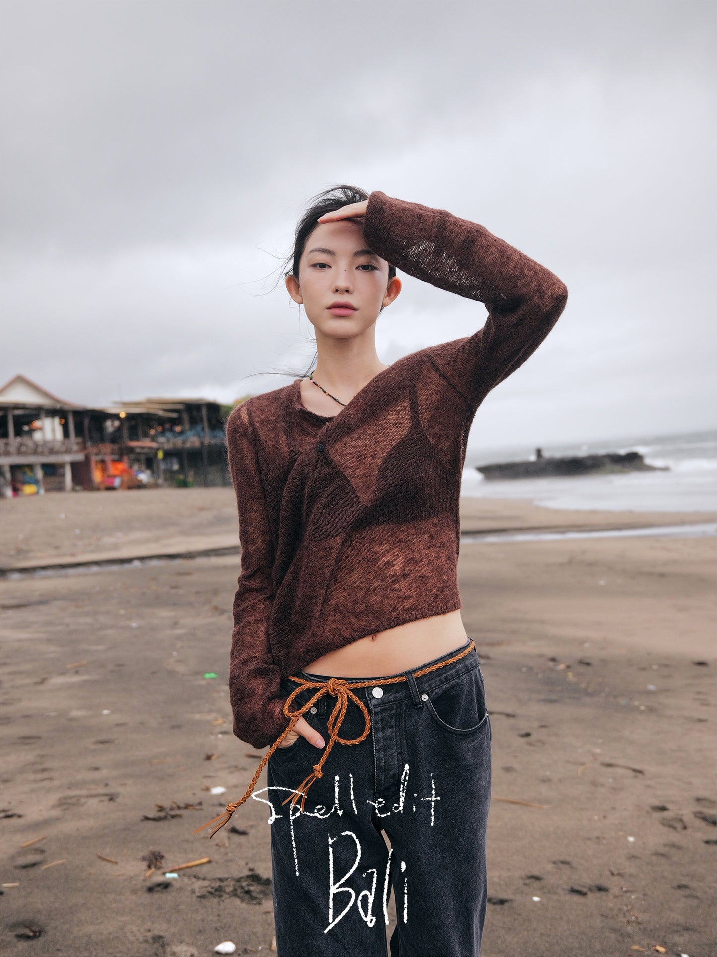 HENLEY NECK KNIT