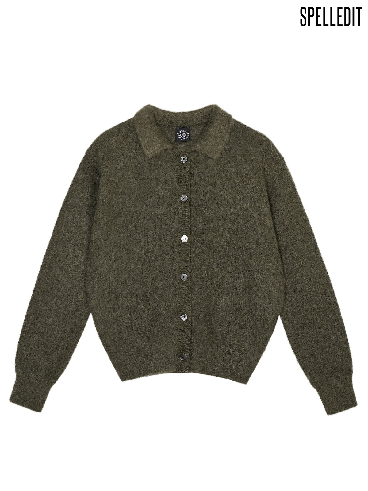 Mohair collared cardigan