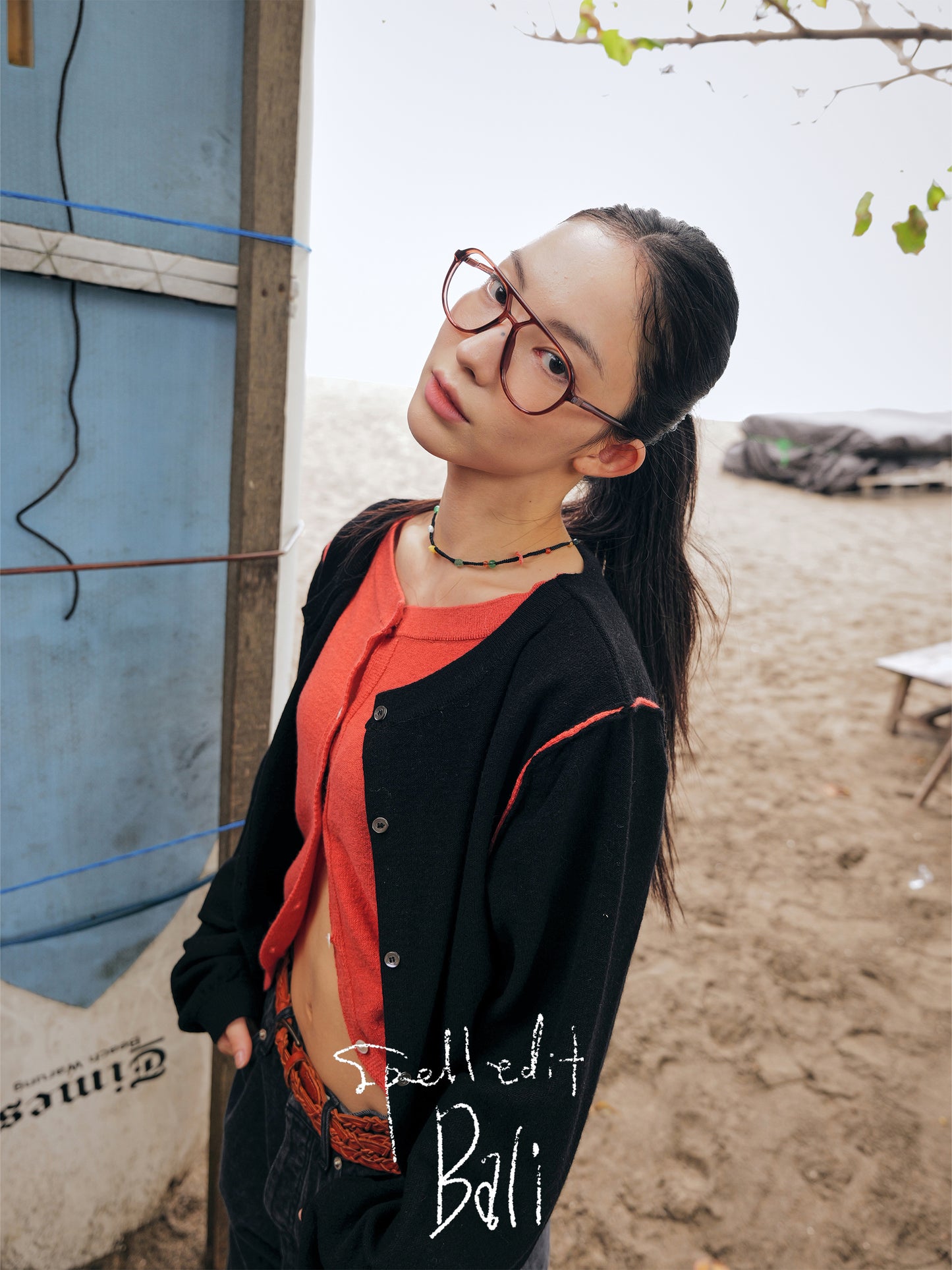 COLOR-BLOCK LAYERED CARDIGAN