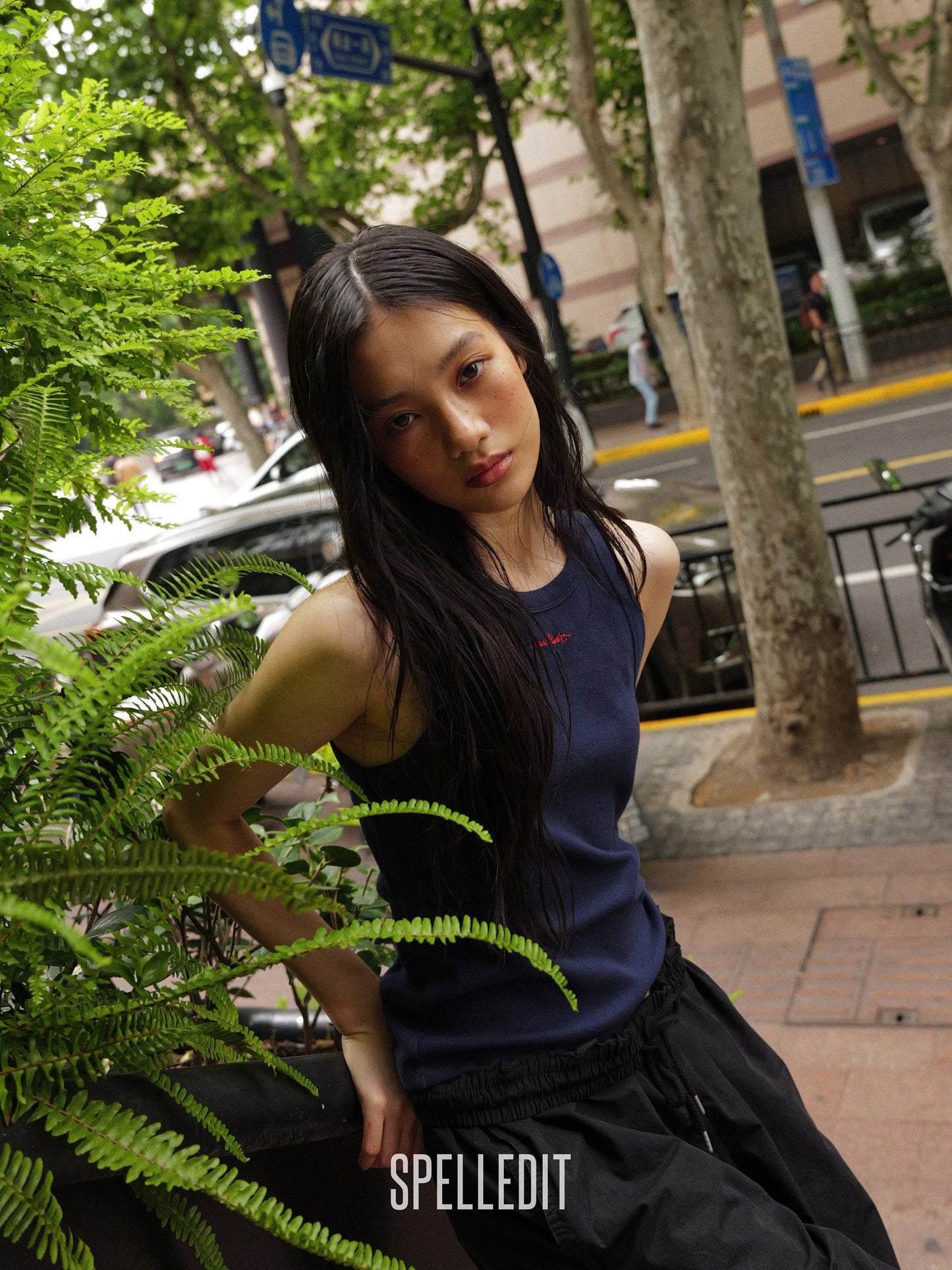 [6/22 PRE]BASIC LOGO RIBBED SLEEVELESS