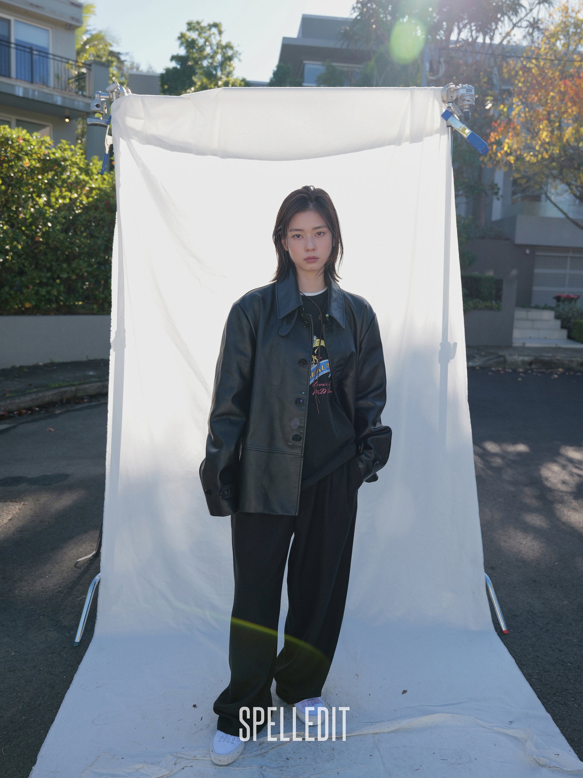 [9/7 PRE]COLLARED LEATHER JACKET