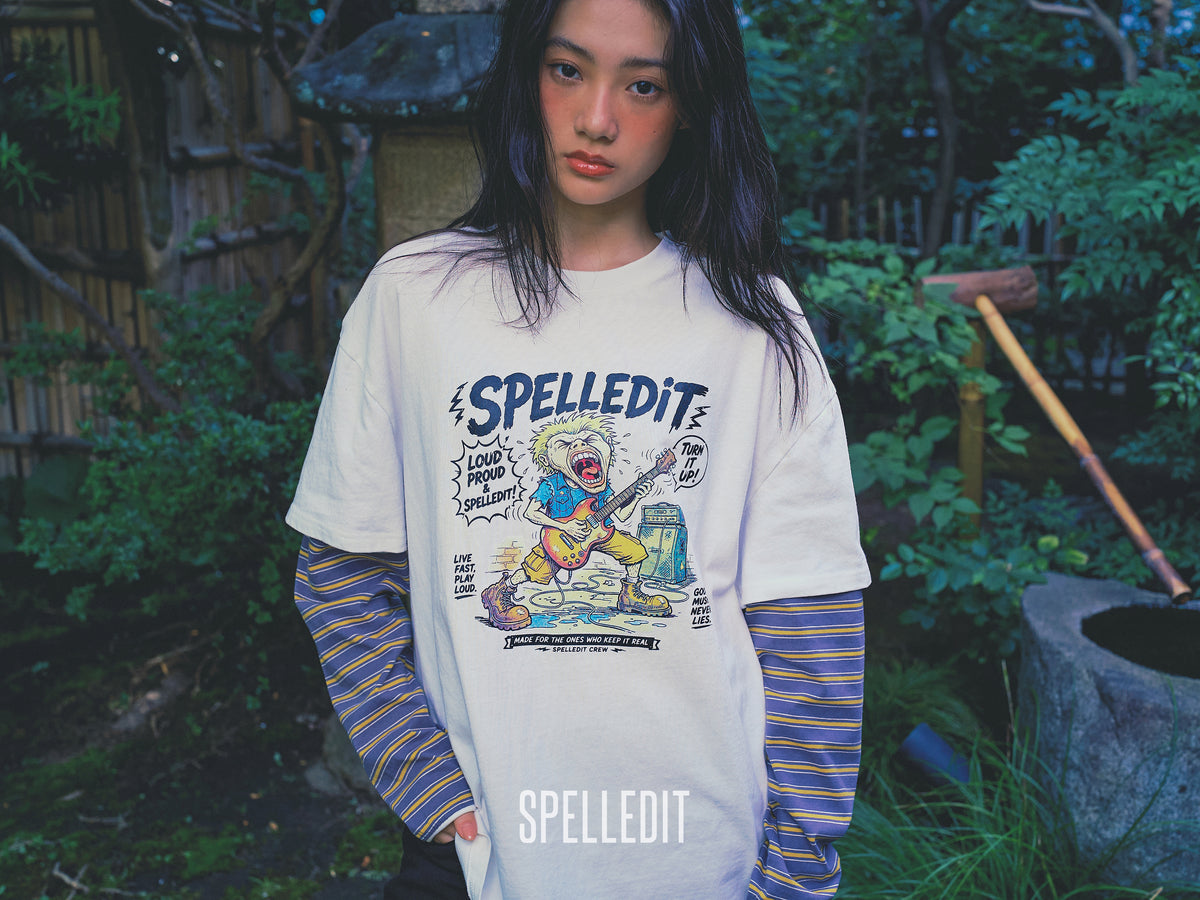 Striped sleeves detailed Layered Tee