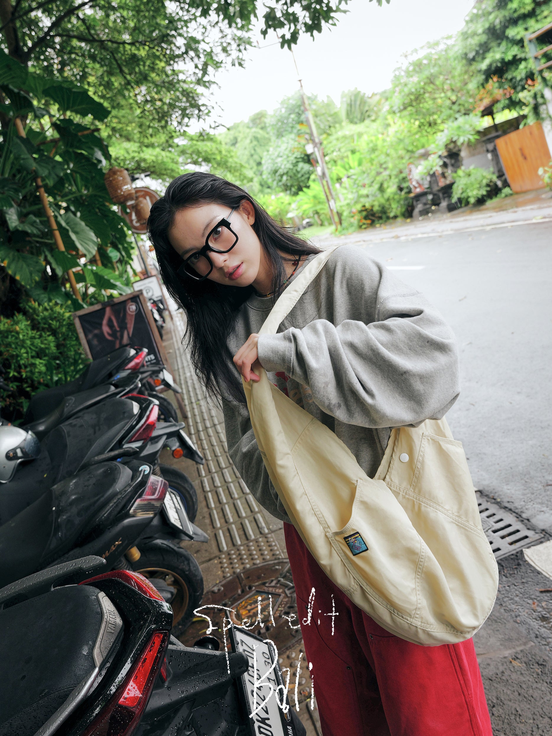 PANELLED NYLON BAG