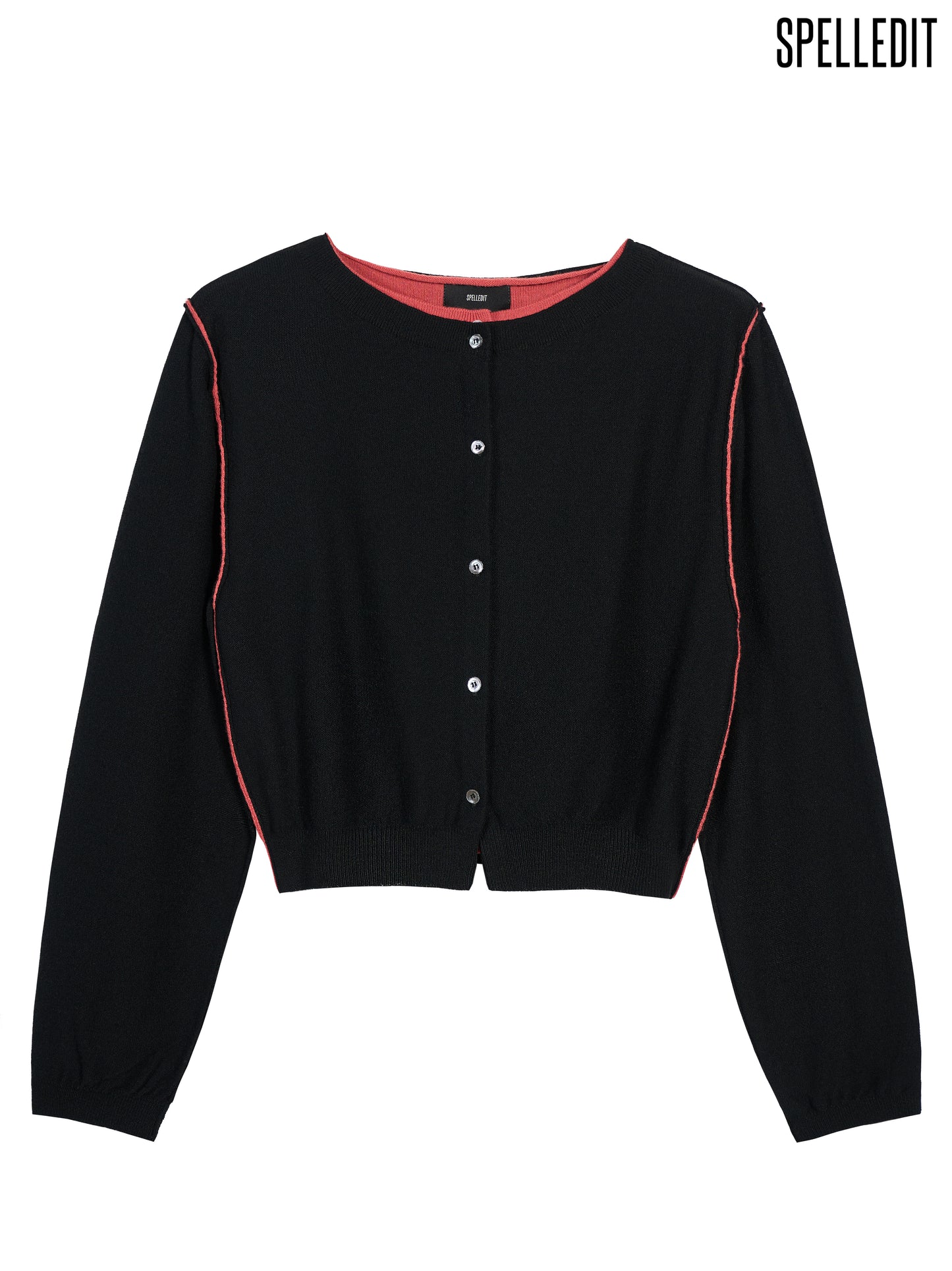 COLOR-BLOCK LAYERED CARDIGAN