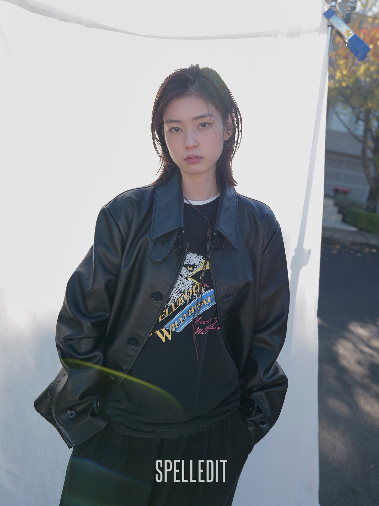 [9/7 PRE]COLLARED LEATHER JACKET