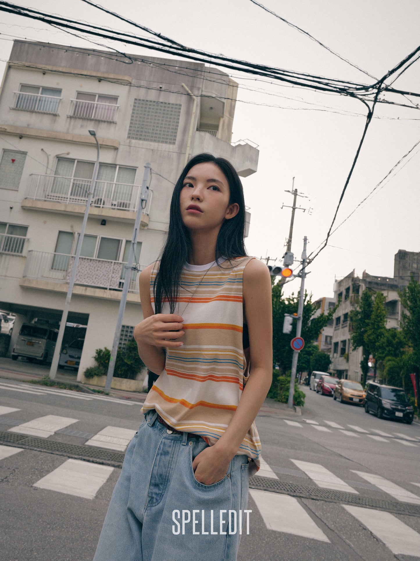 STRIPE COLOR BLOCK SLEEVELESS