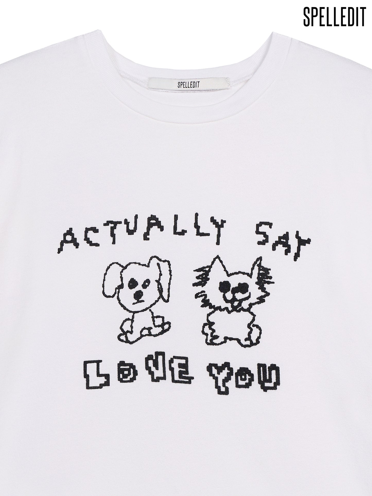 CUTE PET GRAPHIC CROP T-SHIRT