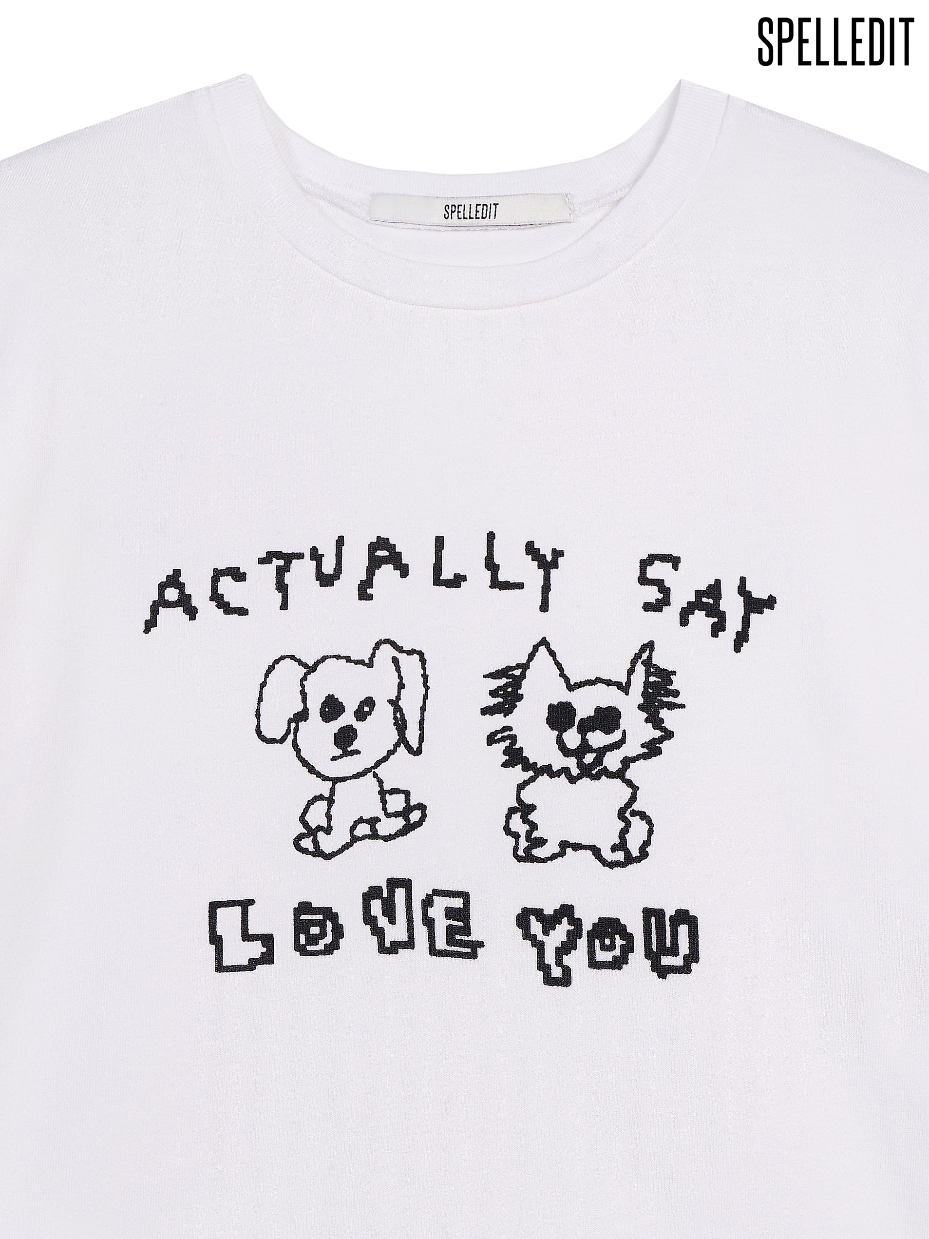 CUTE PET GRAPHIC CROP T-SHIRT