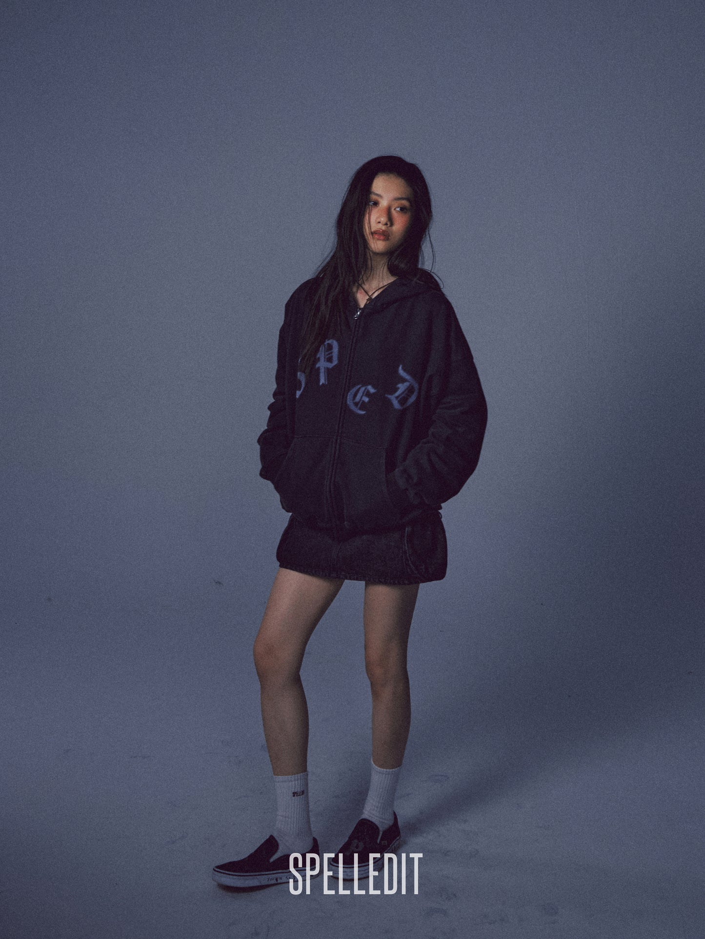 [9/7 PRE]DENIM CARGO MINI SKIRT