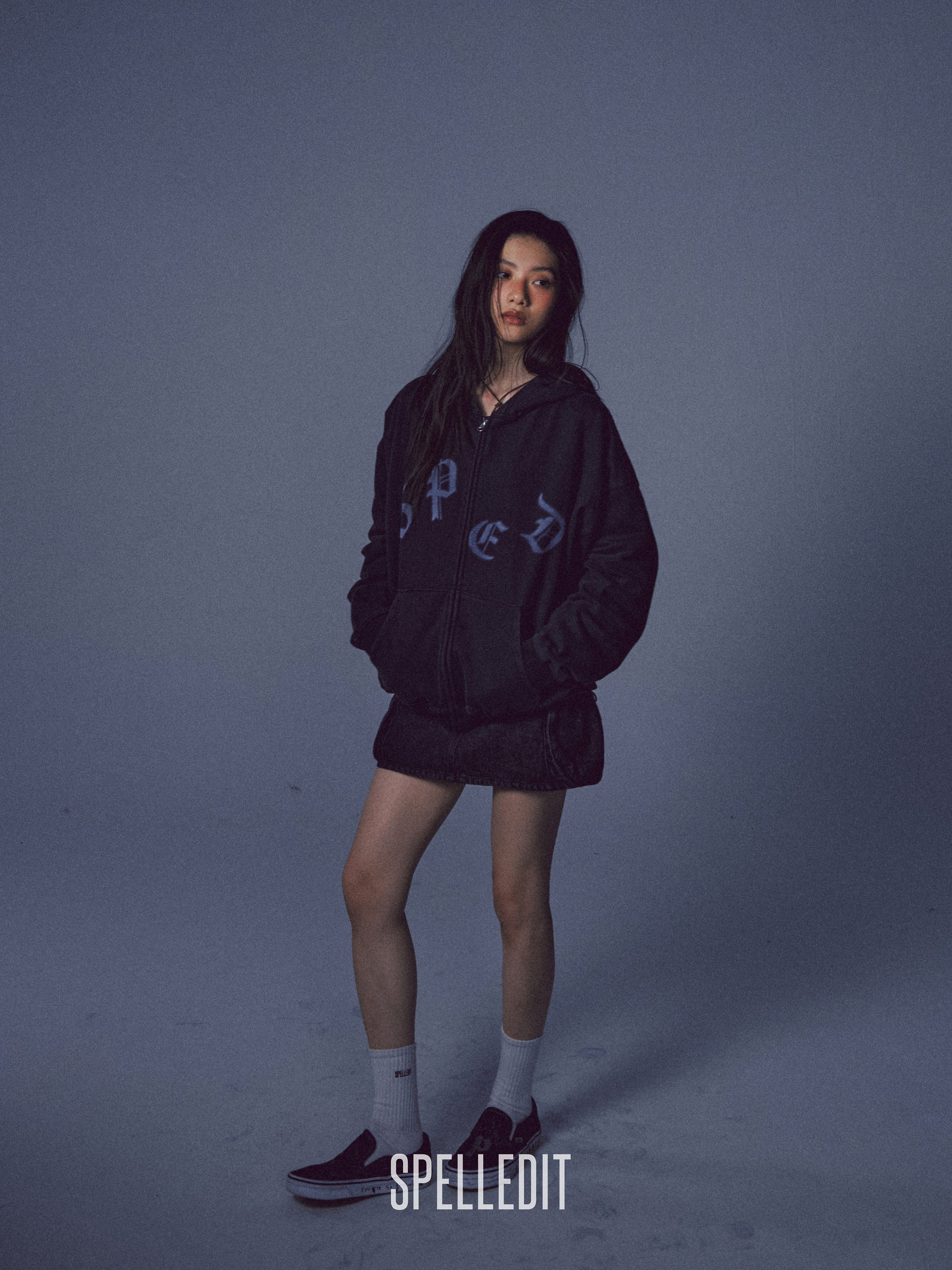 [9/7 PRE]DENIM CARGO MINI SKIRT