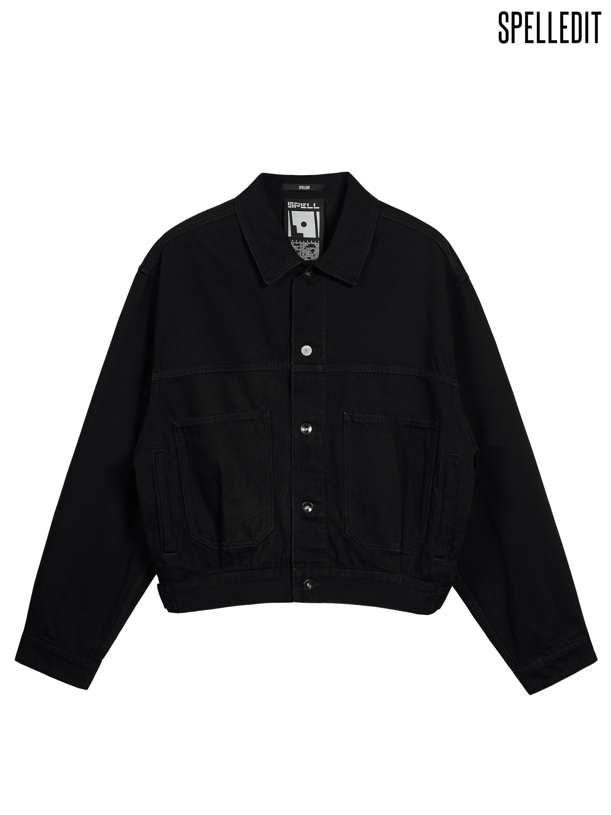 BLACK DENIM TRUCKER JACKET