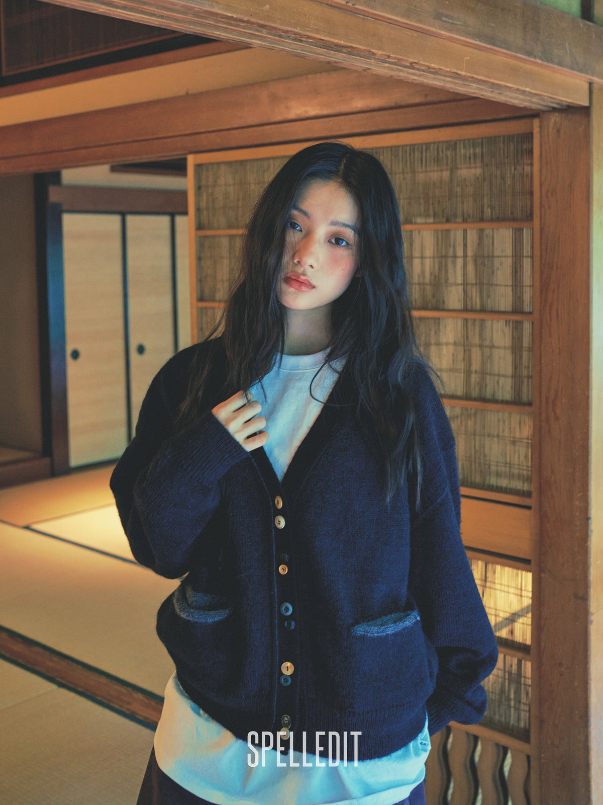 Color contrat Mohair cardigan