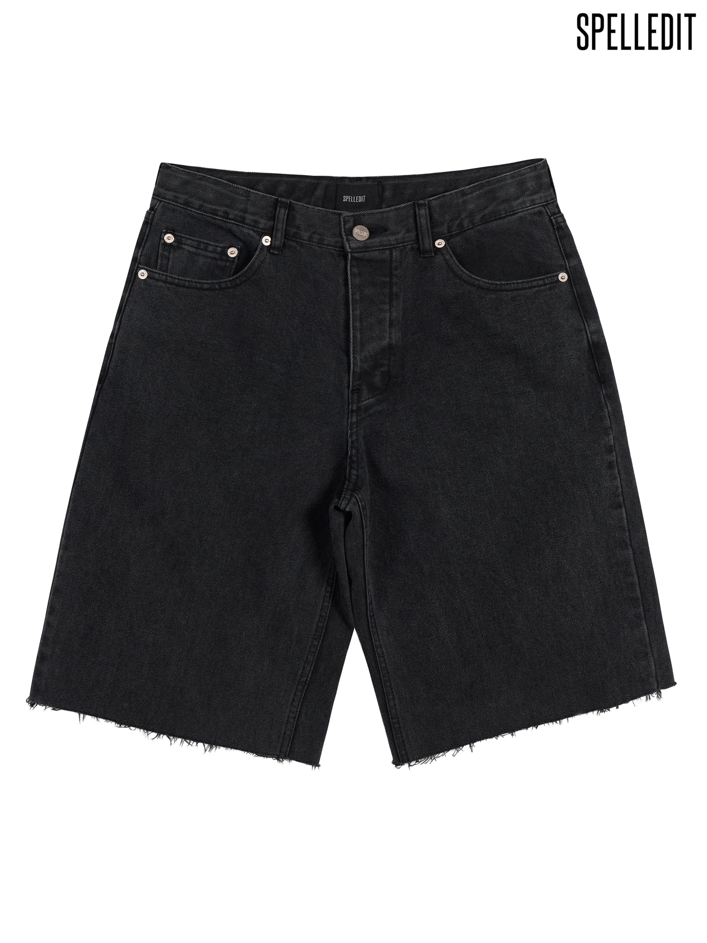 LOOSE FIT HALF DENIM PANTS