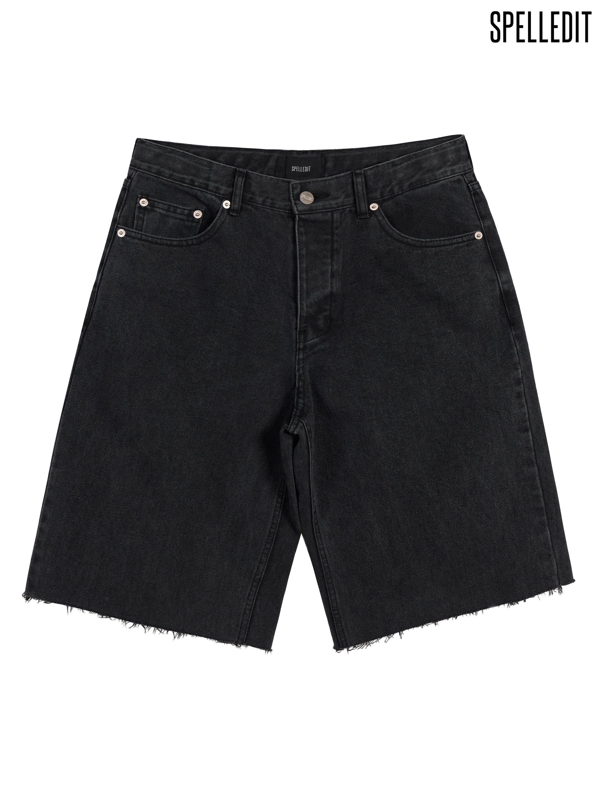 LOOSE FIT HALF DENIM PANTS