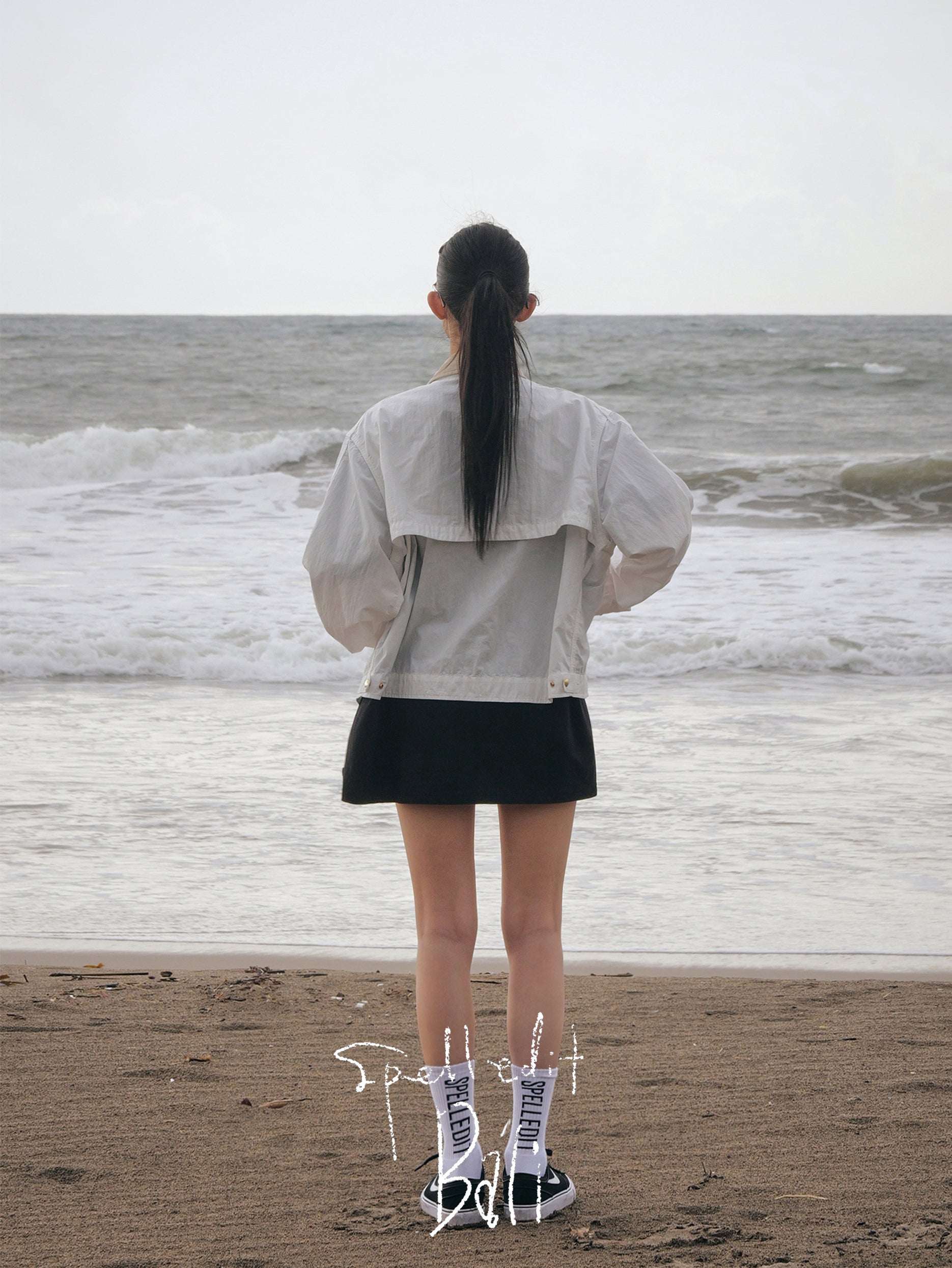 CONTRAST-COLLAR UTILITY JACKET