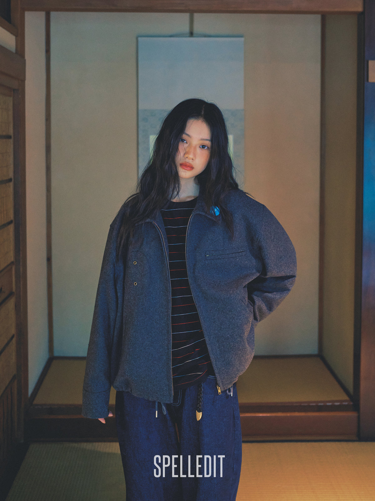 Melton Zip up Blouson