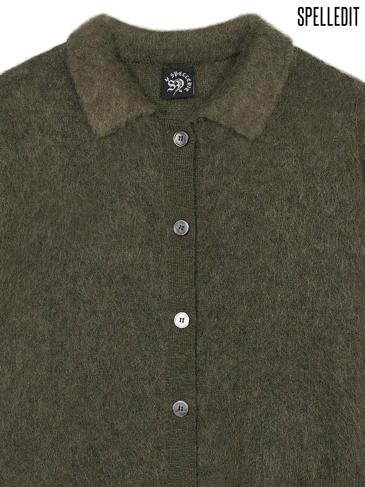 Mohair collared cardigan