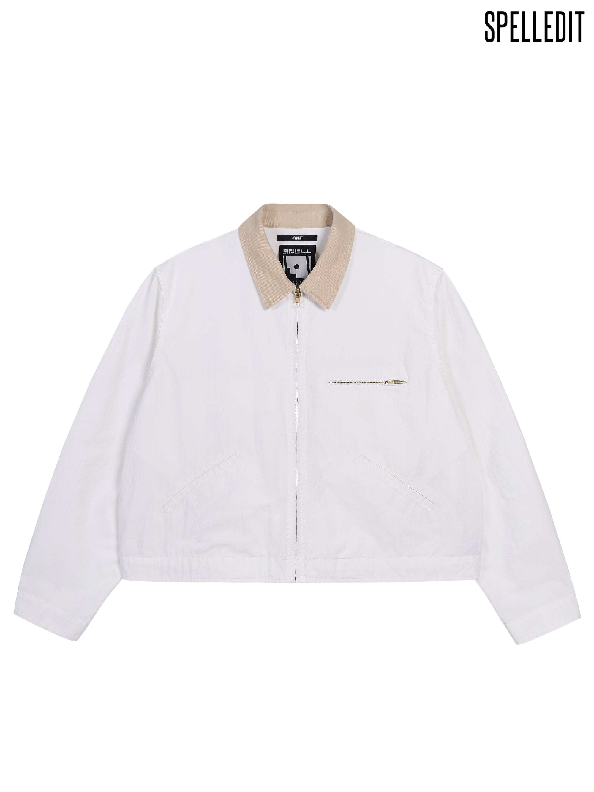 CONTRAST-COLLAR UTILITY JACKET
