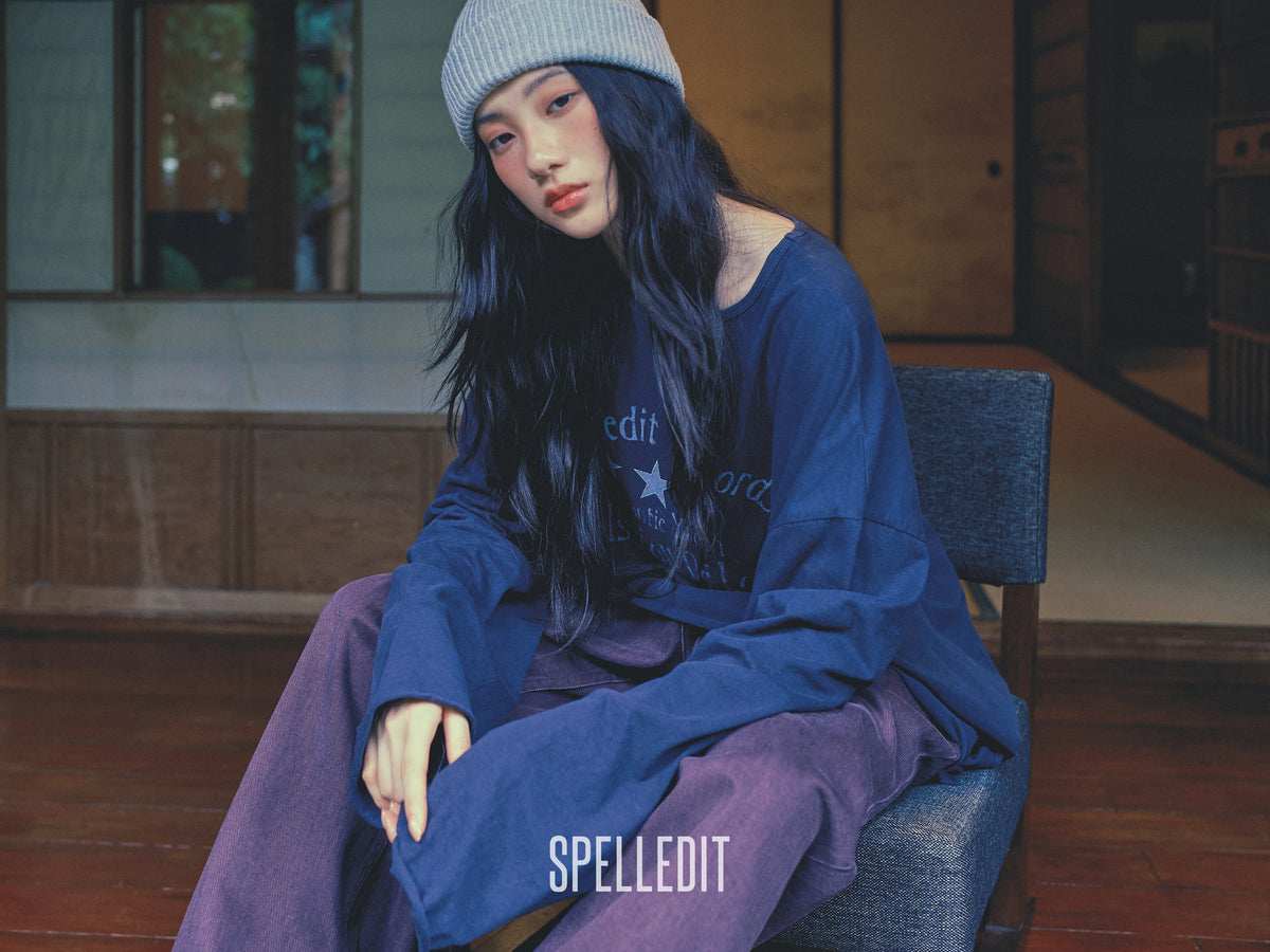 Records printed loose fit long sleeves tee