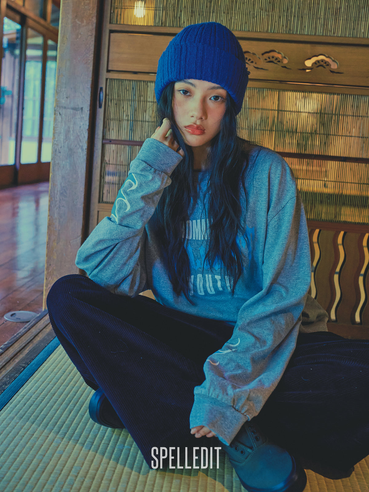 Romantic youth printed long sleeves tee