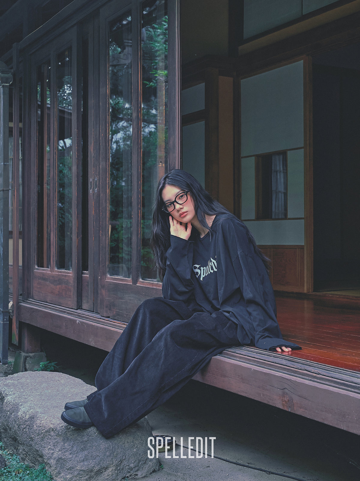 SPELL logo loose fit long sleeves tee