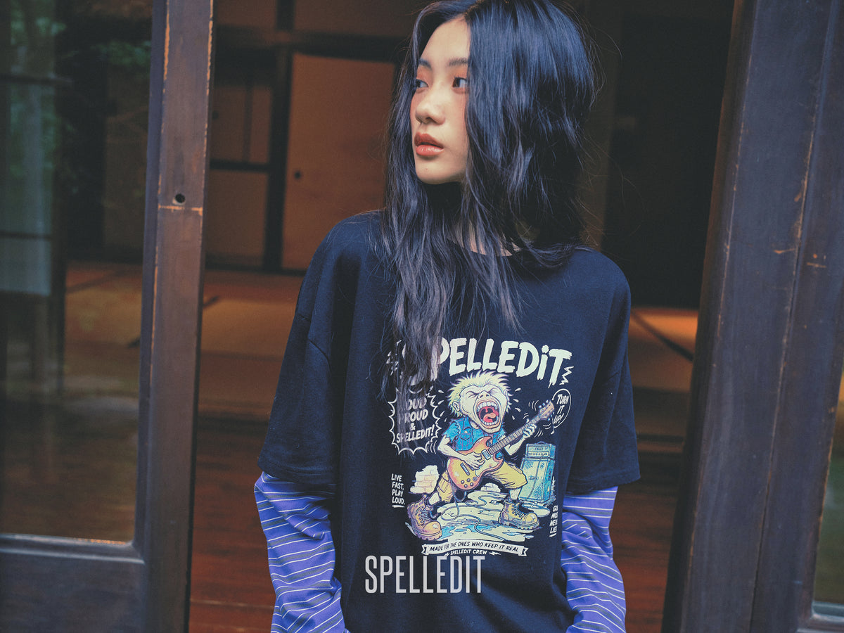 Striped sleeves detailed Layered Tee
