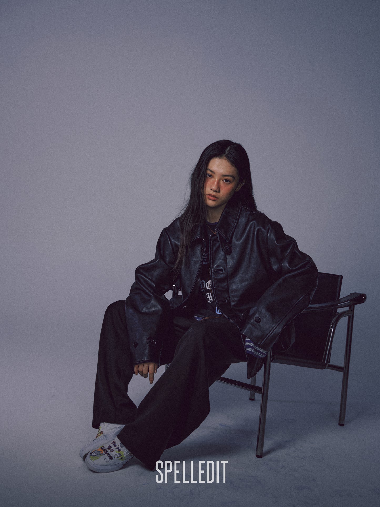 [9/7 PRE]COLLARED LEATHER JACKET