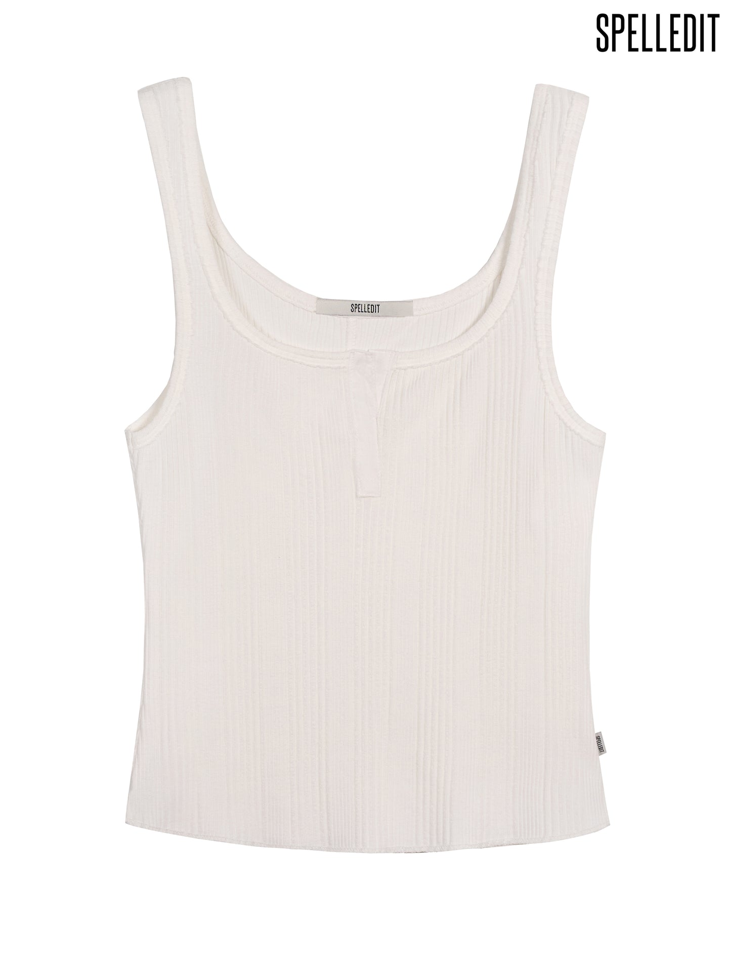 RIBBED PLACKET SLEEVELESS