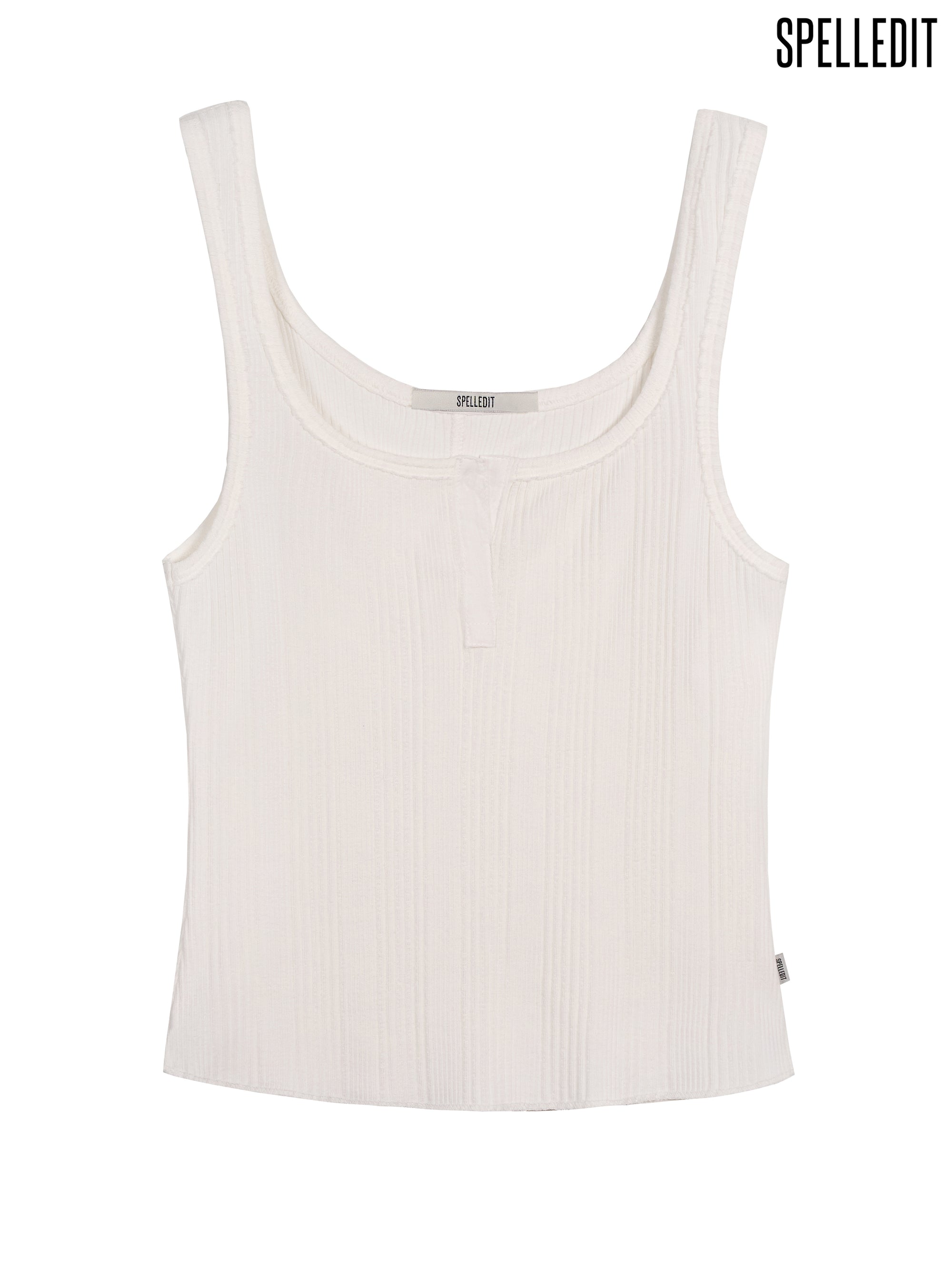 RIBBED PLACKET SLEEVELESS