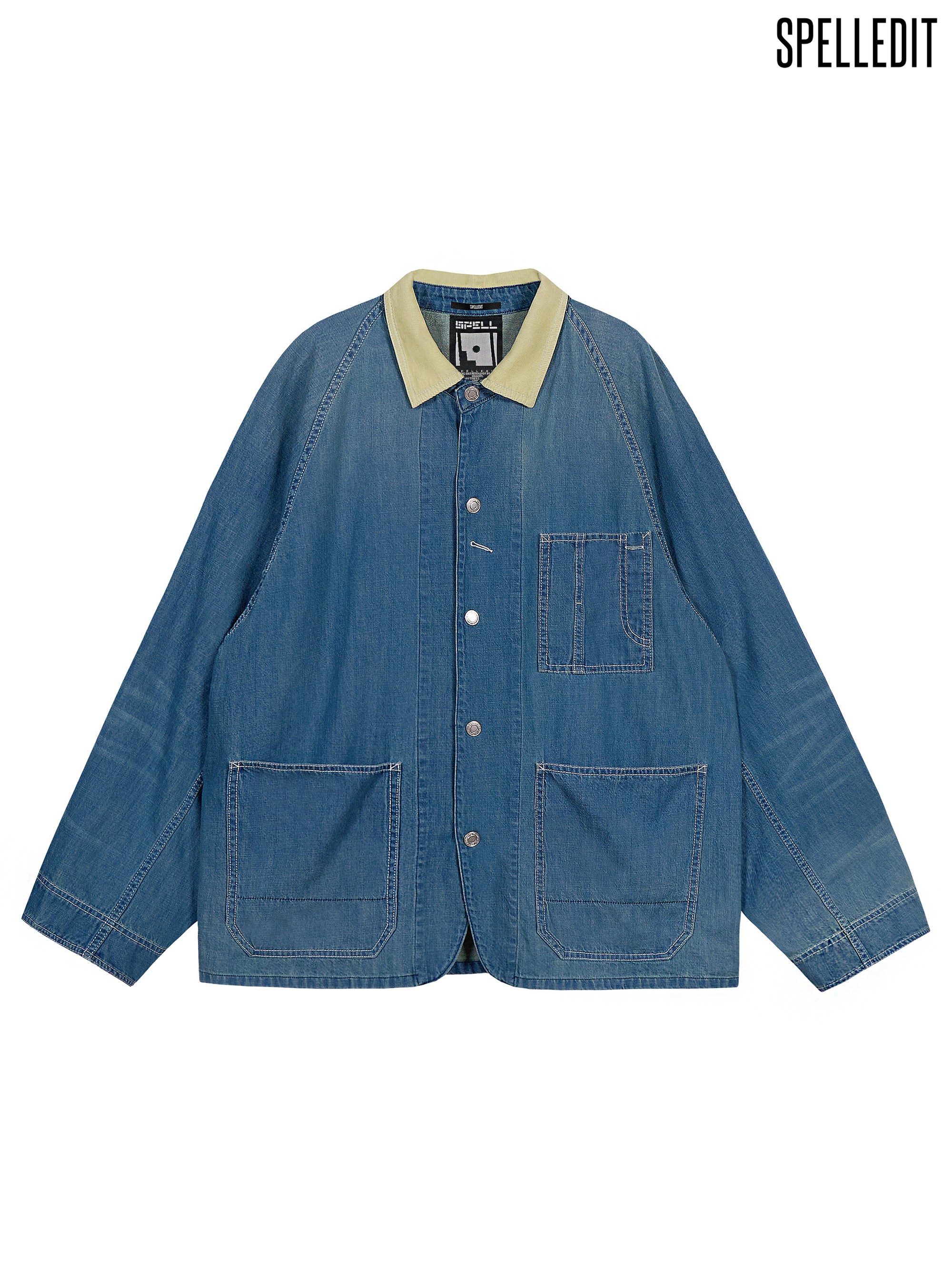 CONTRAST COLLAR DENIM JACKET