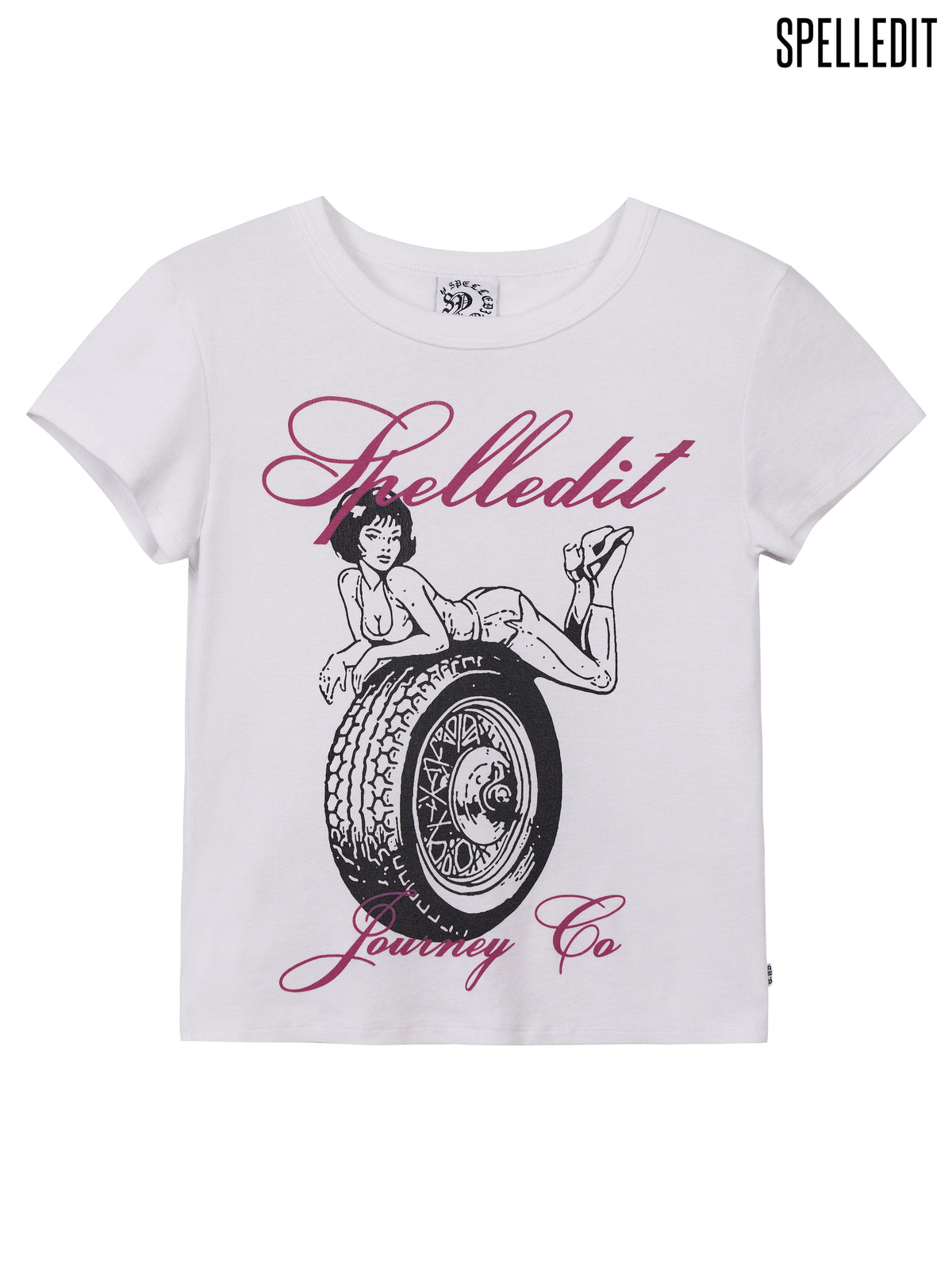 Pin-up girl printed slim fit short sleeves tee